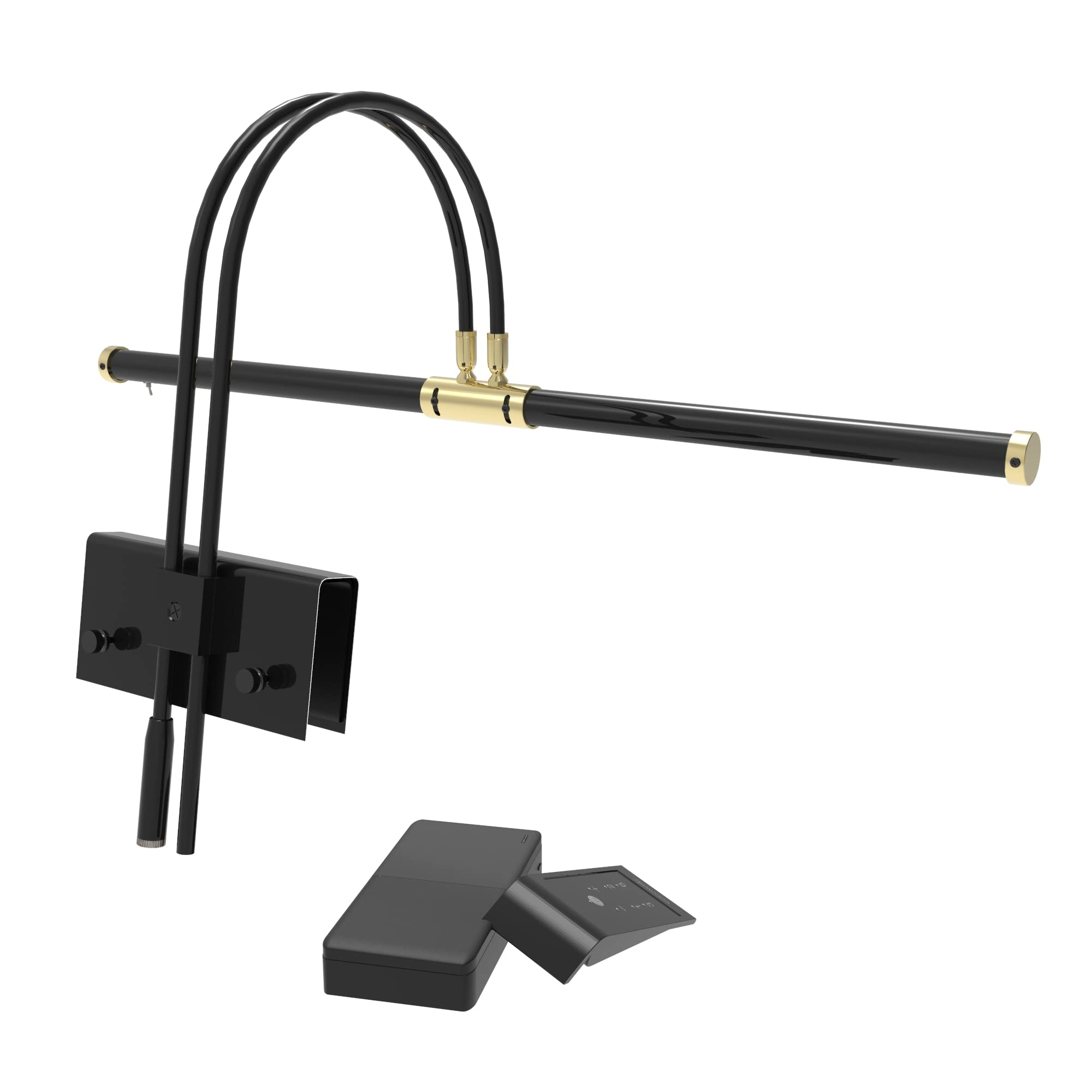 Cocoweb 22'' Grand Piano Lamp, Led, Adjustable, Quality Lighting In Black With Brass Accents, With Rechargeable Battery Pack - G