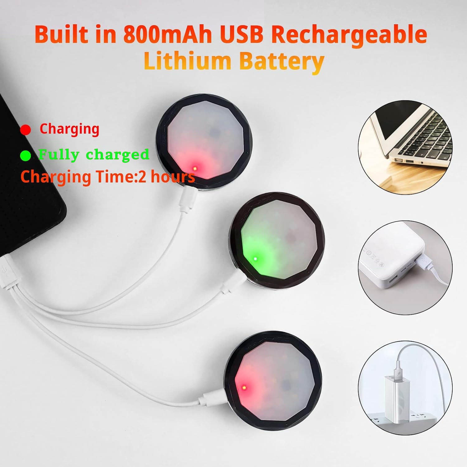 Under-Cabinet Lights Rechargeable Puck Lights Led Closet Lights With Changeable 16 Colors Usb Charging Battery Lights With Timin