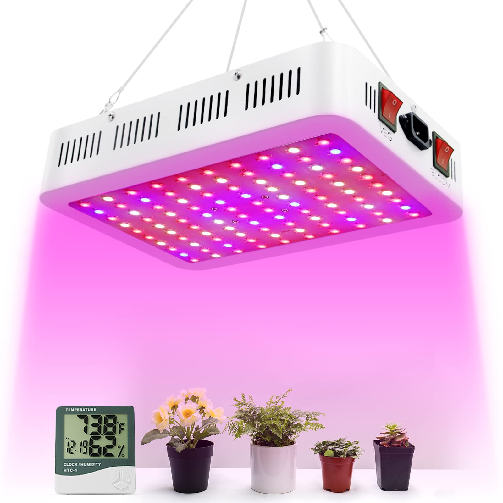 NAILGIRLS 1000 Watt LED Grow Light for Indoor Plants, Full Spectrum Hydroponic Lamp, White, Aluminum