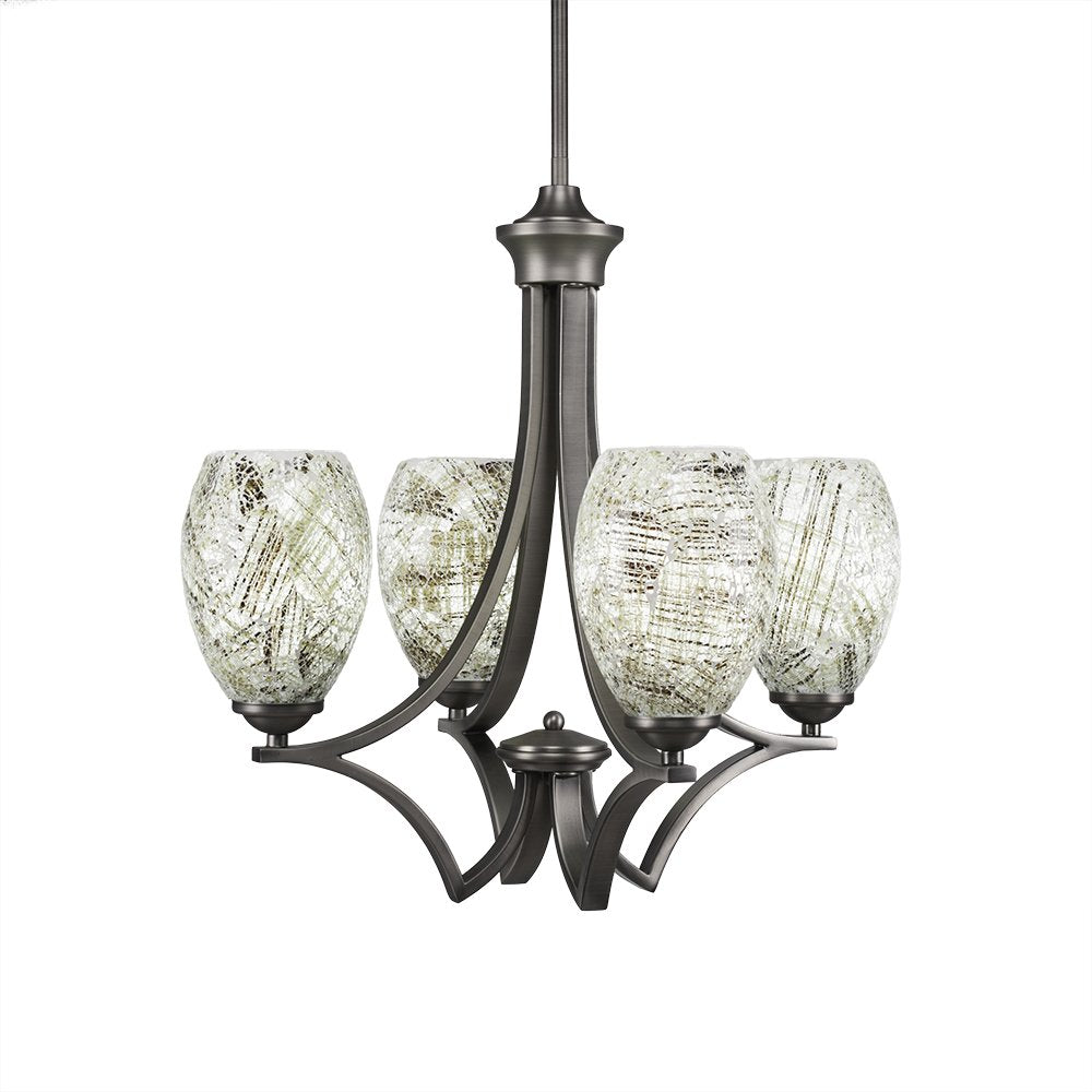 Toltec Lighting Zilo 4 Light Chandelier in Graphite (564-GP-5054)
