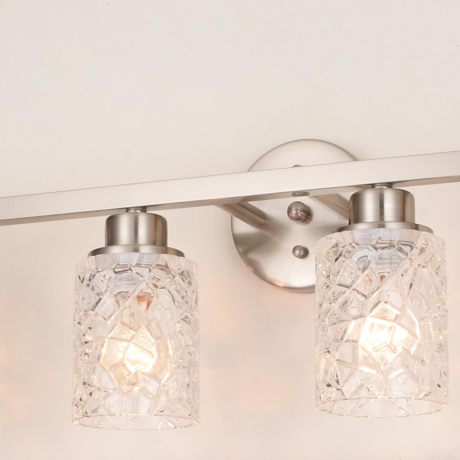 ALICE HOUSE 6 Light Vanity Lights, Brushed Nickel Finish, Model AL9082-W6, Bathroom Wall Lighting Over Mirror