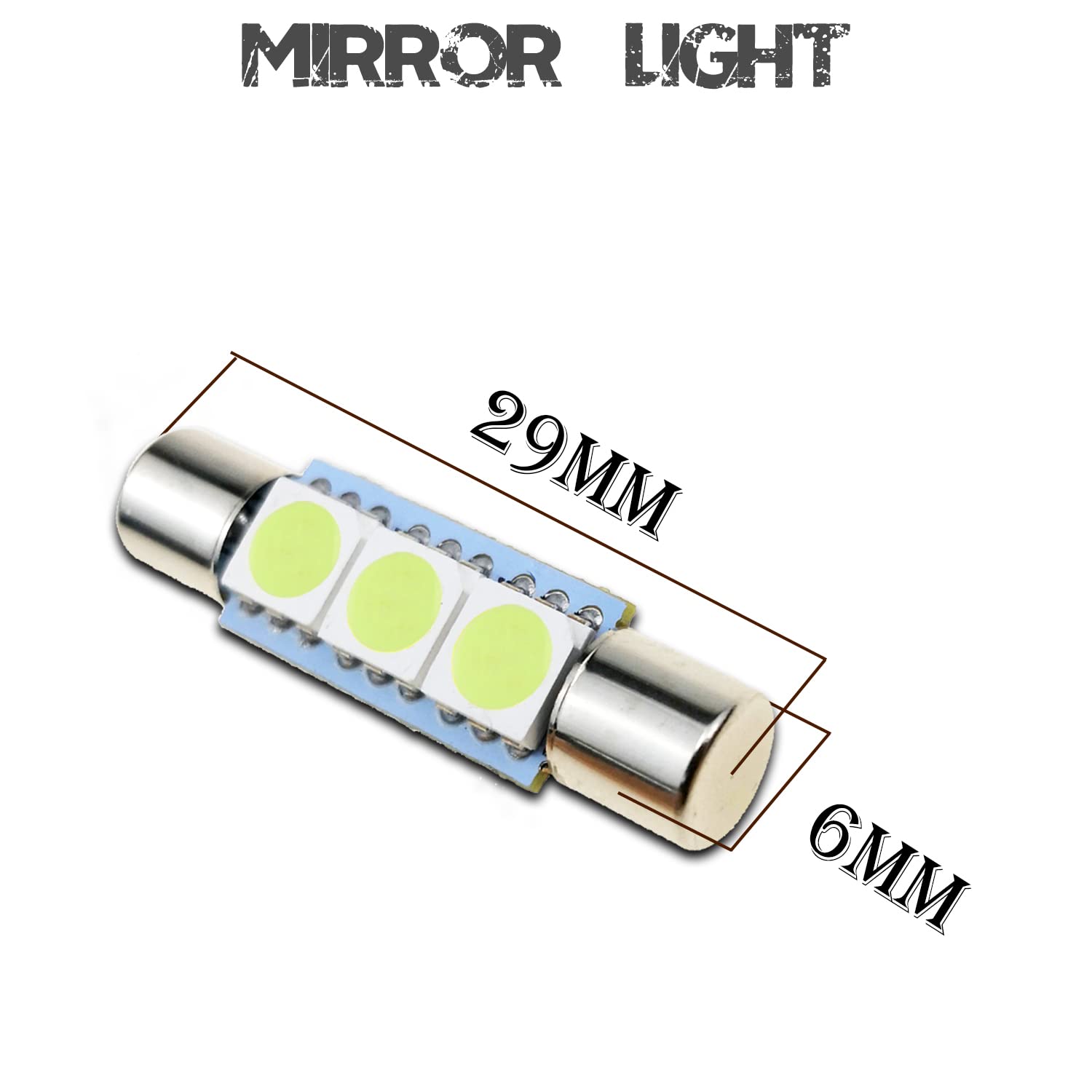 iBrightstar LED Bulbs for Car Interior Vanity Mirror Lights, 29mm, Ice Blue, 9-30V, Super Bright