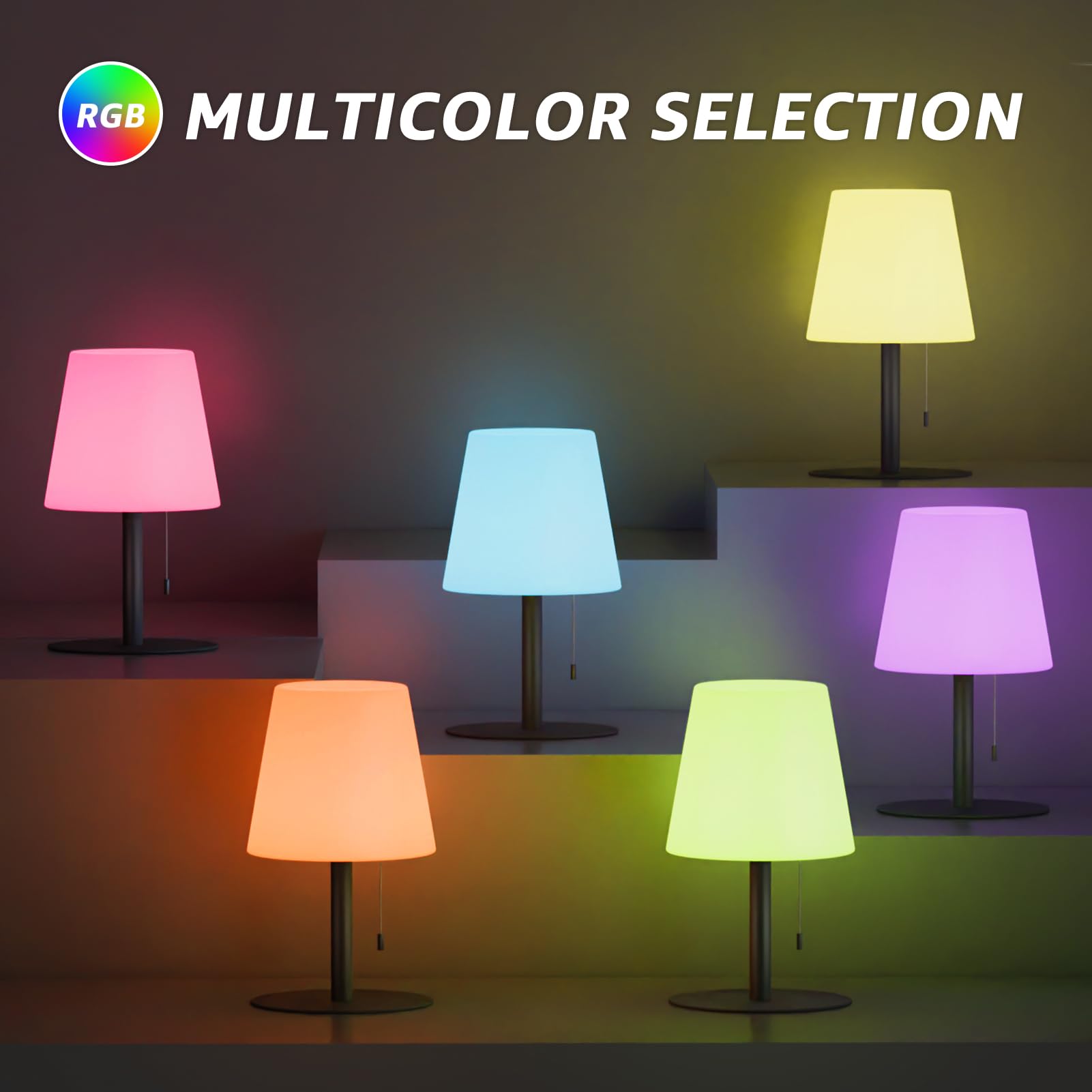 Uuffoo 2 Pack Shower Lamp Rechargeable Outdoor Table Lamp Cordless Warm White & Rgb Night Light For Patio  Restaurant  Camping  Bathroom Gift For Women  Mom  Grandma H9.8In (Black)