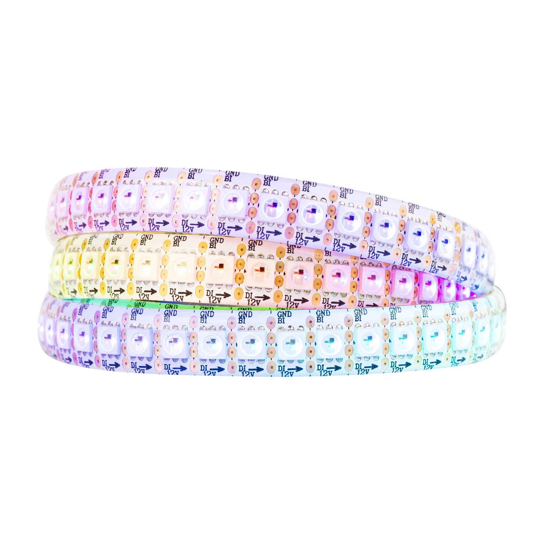 BTF-LIGHTING WS2815 (Upgraded WS2812B) 3.2ft 144(2x72) Pixels Magic Dream Color Individually Addressable RGB LED Flexible Strip 