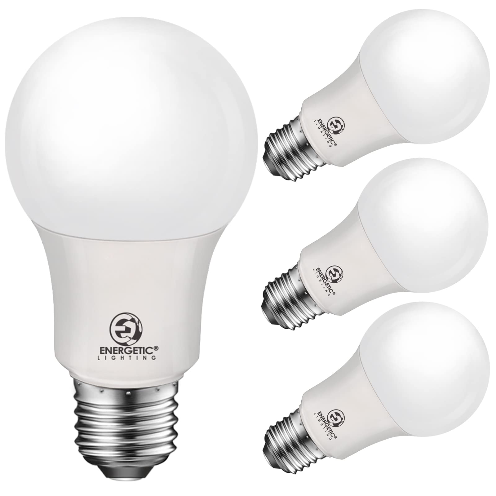 Energetic Lighting A19 LED Light Bulb 40W Equivalent 3000K Warm White UL Listed 4-Pack