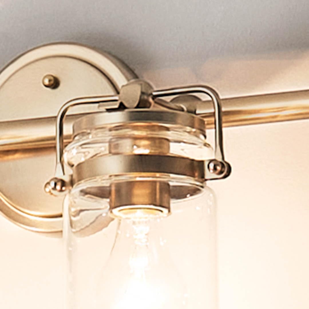 Kichler Brinley 4 Light Vanity Light With Clear Glass In Champagne Bronze, (32.5'' W X 10.25'' H), 45690Cpz