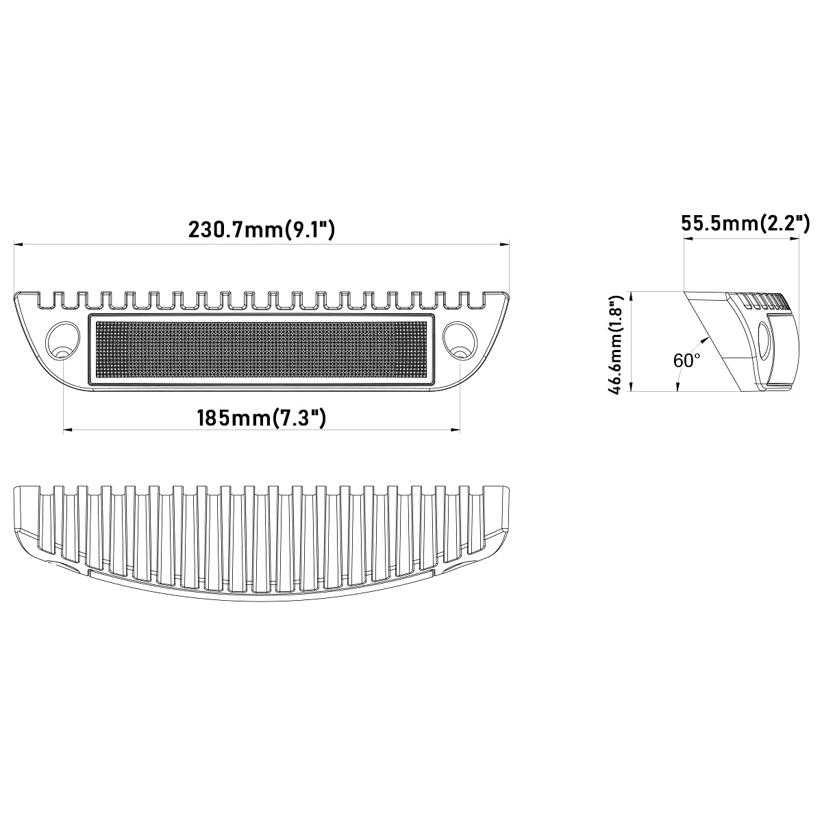 Raycharm 9.1&quot; Rv & Boat Low-Profile Led Porch Light Fixture, 40° Down Angle Focused Flood Beam, 3000K Warm-White Super Bright, High Light-Output Low Ampere, Wateproof White Finish, 12V/24V, 1-Pack