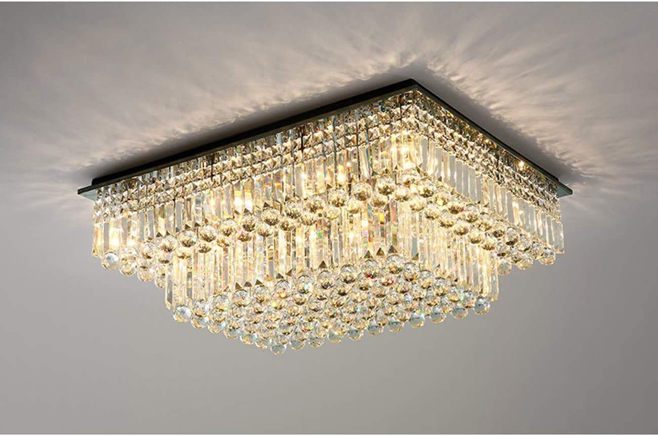 Siljoy Large Crystal Chandelier, 2-Tier Raindrop Design, L35.4 x W27.6, Silver, Model Siljoy-415
