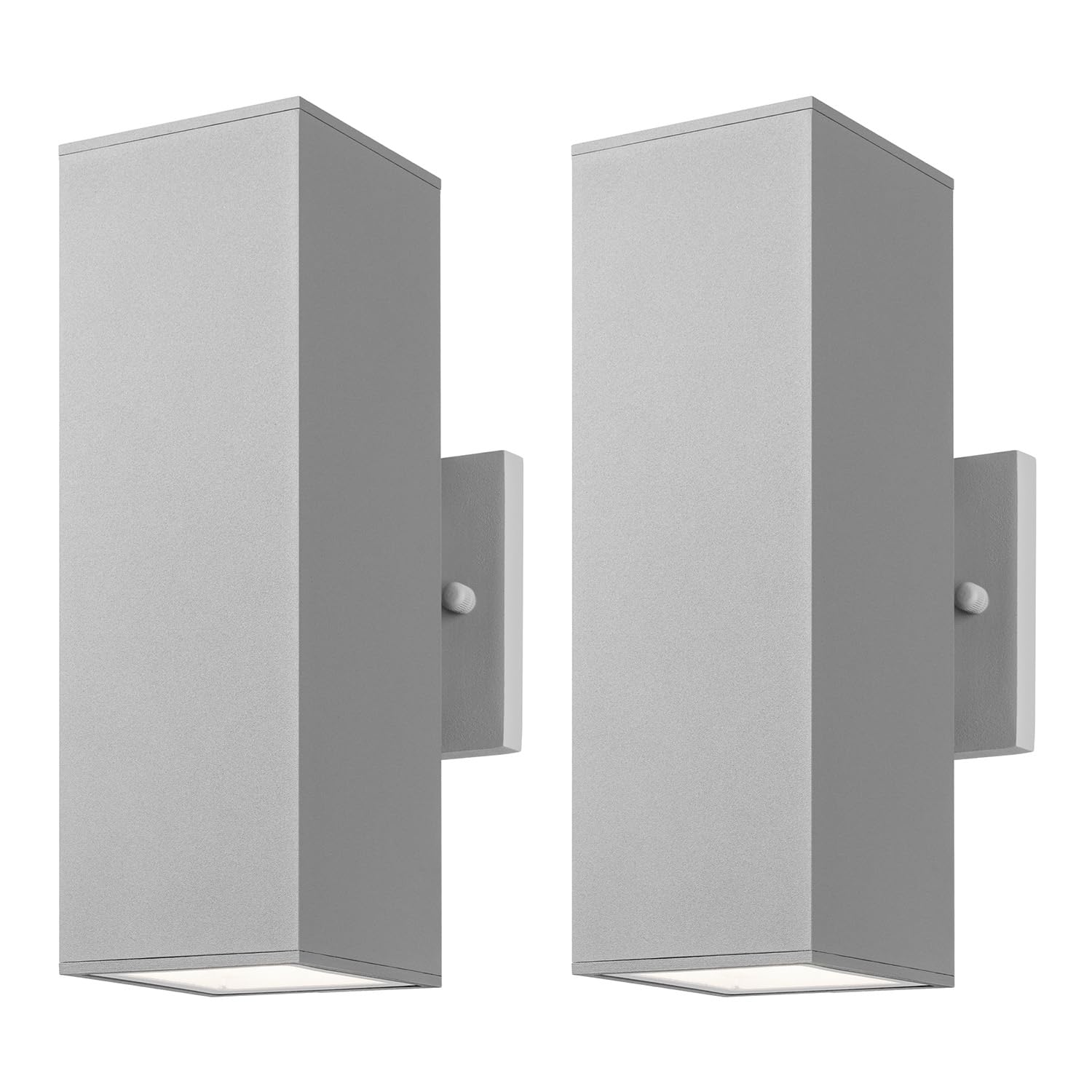 mirrea Modern Outdoor Porch Light Sconce, Aluminum, 12-inch, Waterproof, Matte Gray, 2 Pack, Model BH004