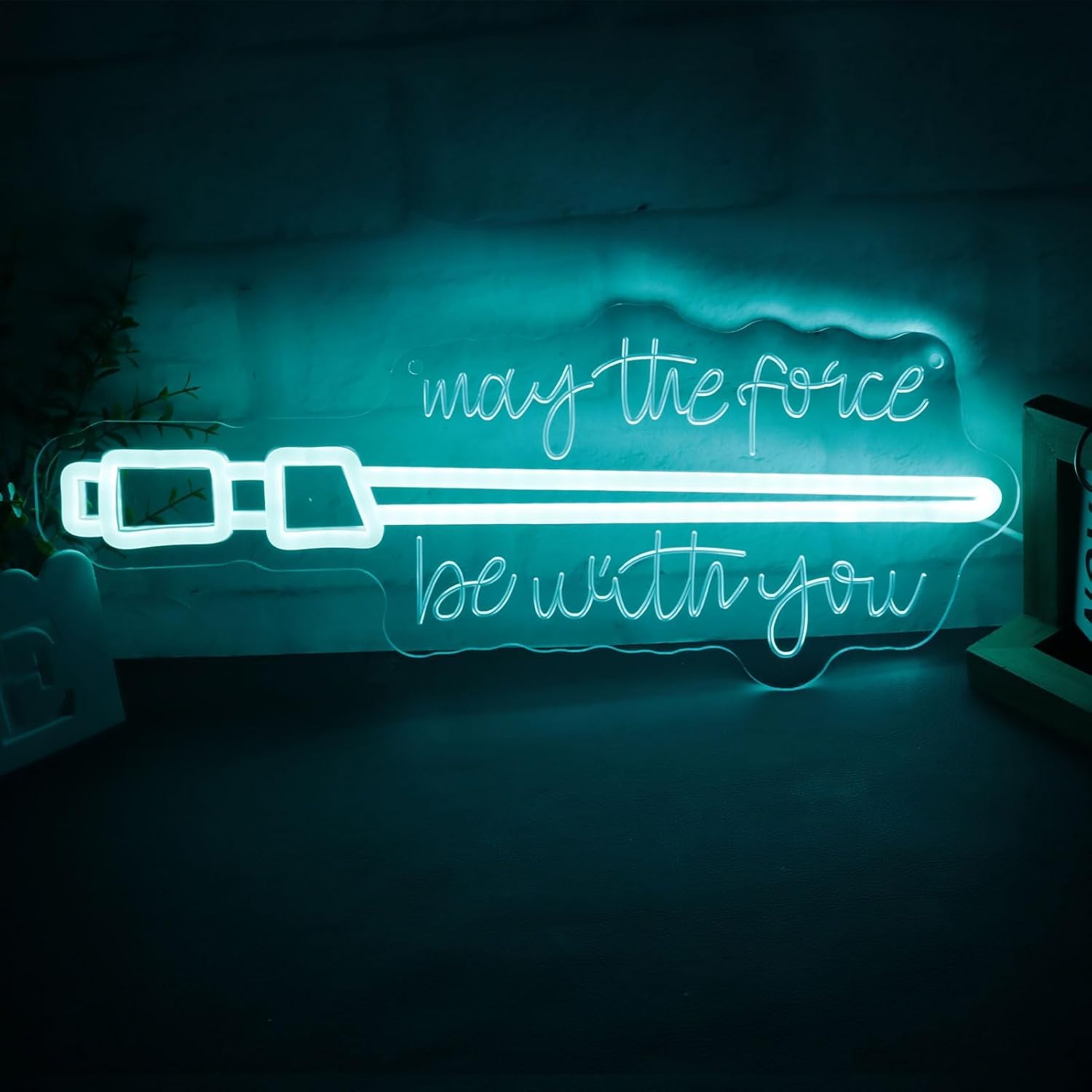 Pinlangdou Blue Neon Lightsaber Sign, Dimmable Wall Decor for Game Room, Bedroom, Living Room, Model Pinlangdou-07, Acrylic