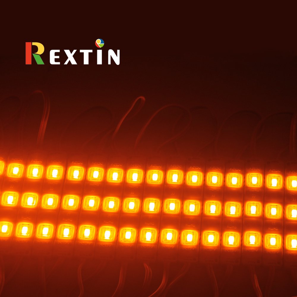 Rextin Super Bright 200Pcs 3 Led Module Yellow 5050 Smd 66-72Lm Each Module Waterproof Decorative Light For Letter Sign Advertis