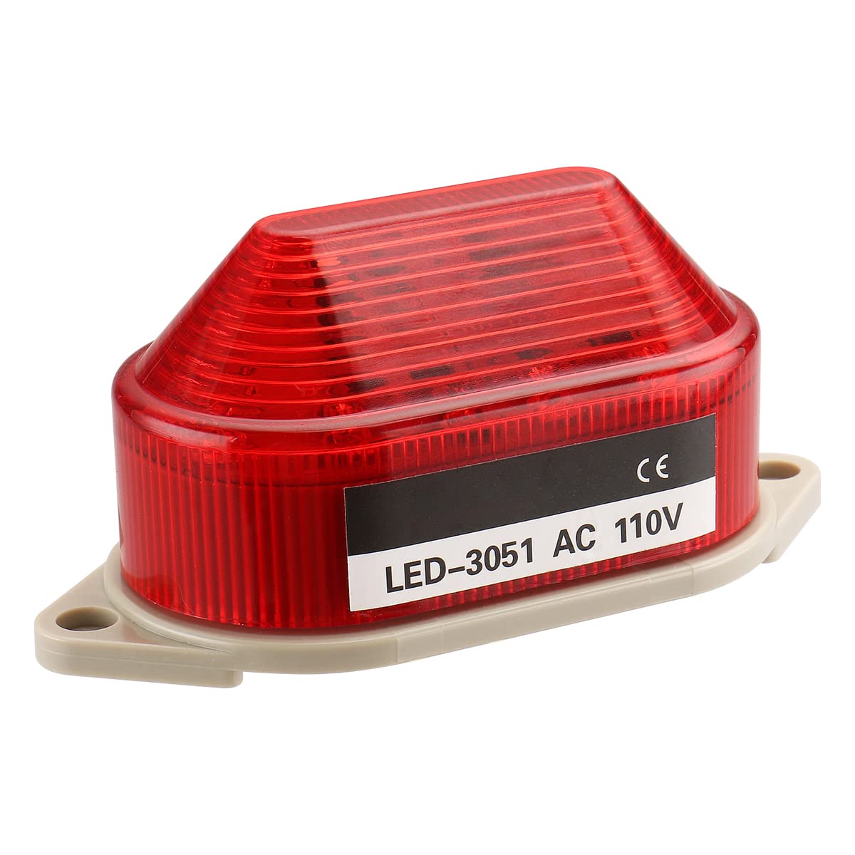 Baomain Industrial Signal Strobe Light LED-3051, Red, AC 110V, 2W, Plastic