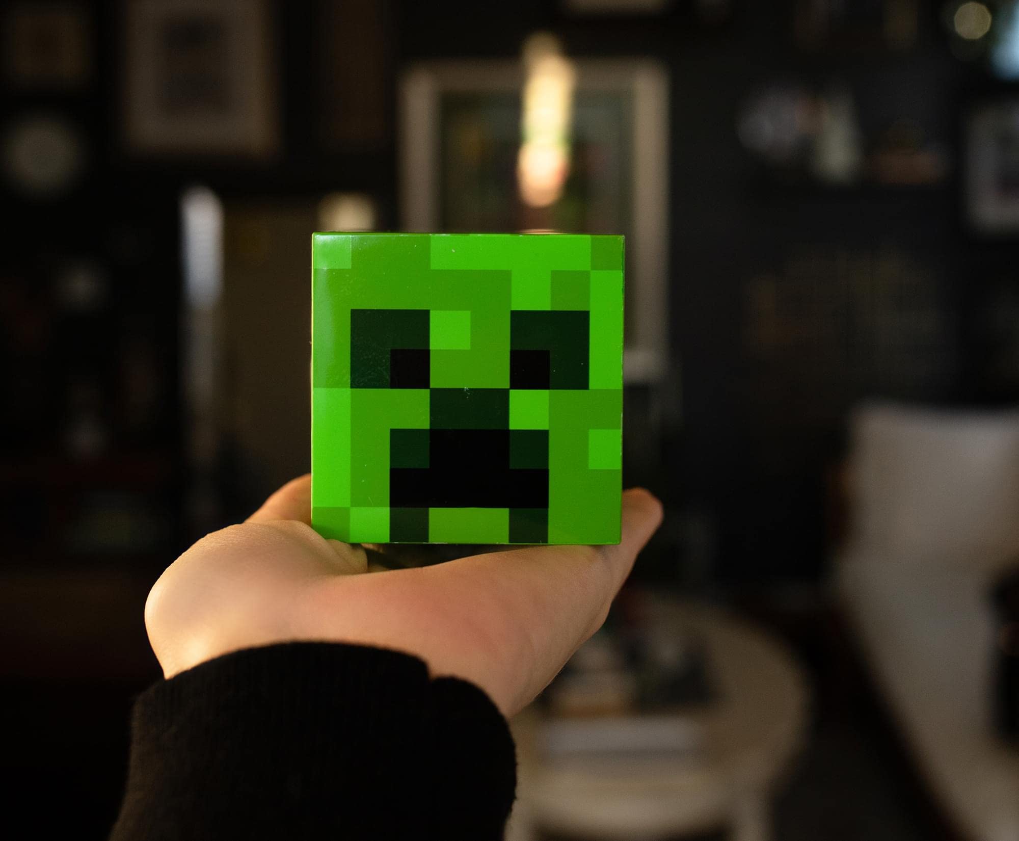 Minecraft Green Creeper Nightlight | LED Mood Light with Dusk to Dawn Sensor | Green Bedroom Decor