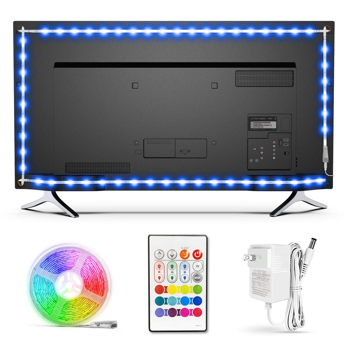 BASON LIGHTING LED TV Backlight, 4096 DIY Color Changing, 75-82in, SMD 5050, Ultra-Long Strip Lights with Remote, Model U2M4