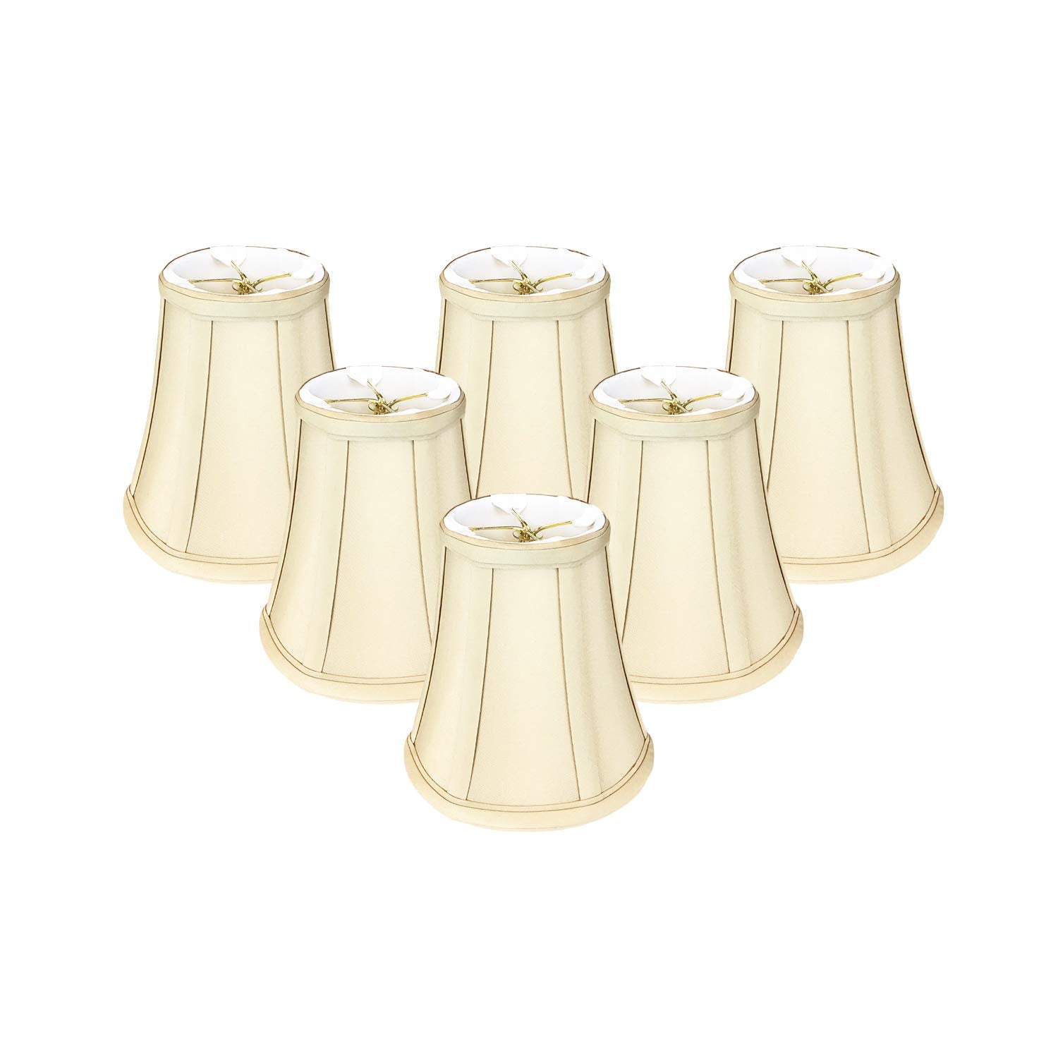 Royal Designs True Bell Basic Lamp Shade, 3.5in x 6in x 6.25in, Faux Silk, Beige, Model BSO-704FC-6BG-6, 