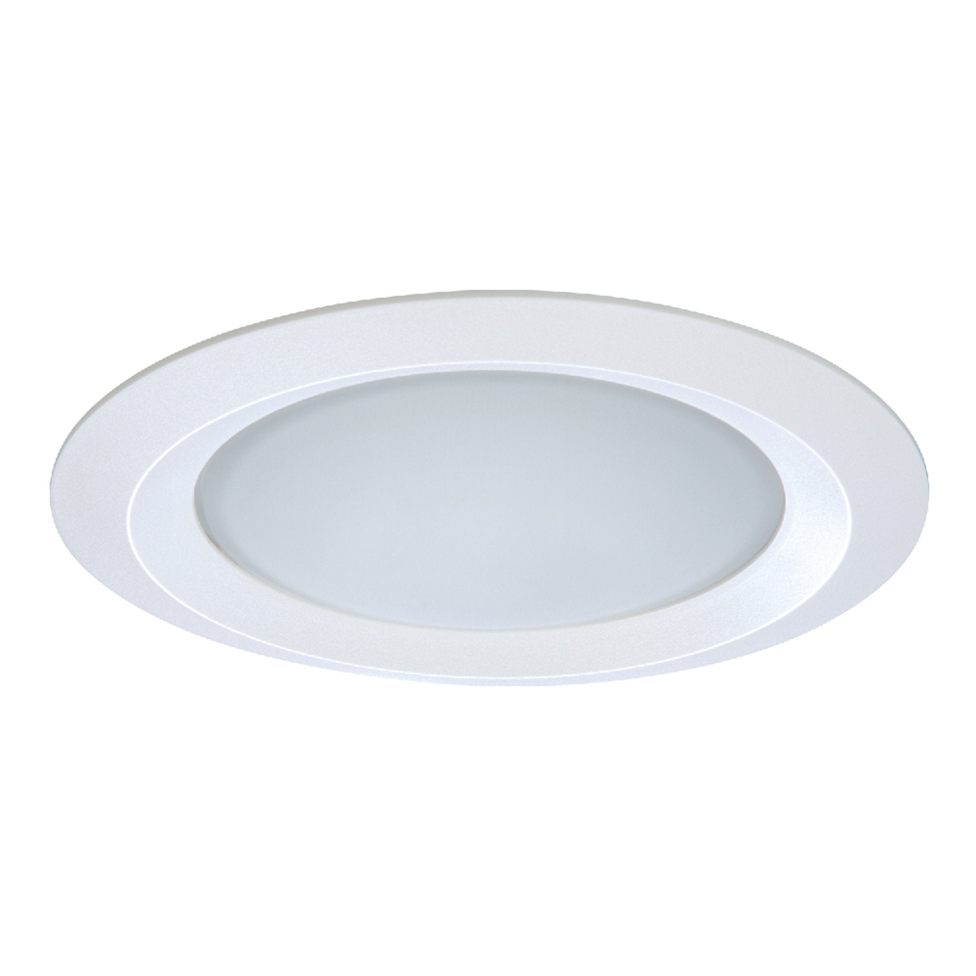 Halo 5150WH E26 Series Recessed Lighting Self Flanged Shower Trim with Frosted Glass Lens, 5, White