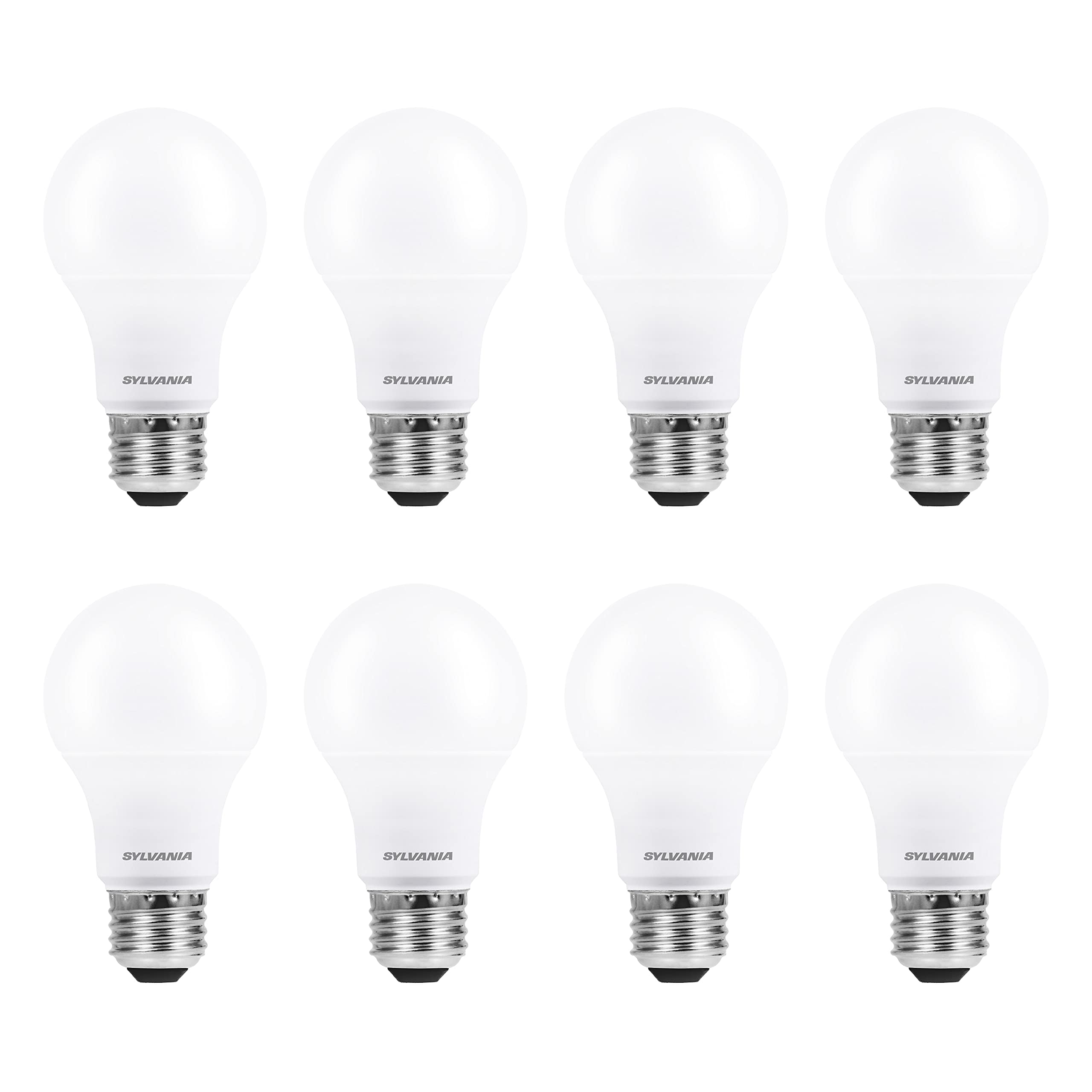 LEDVANCE ECO LED Light Bulb A19, 9W, 750 Lumens, Soft White, 8 Count, Non-Dimmable, Model 40821