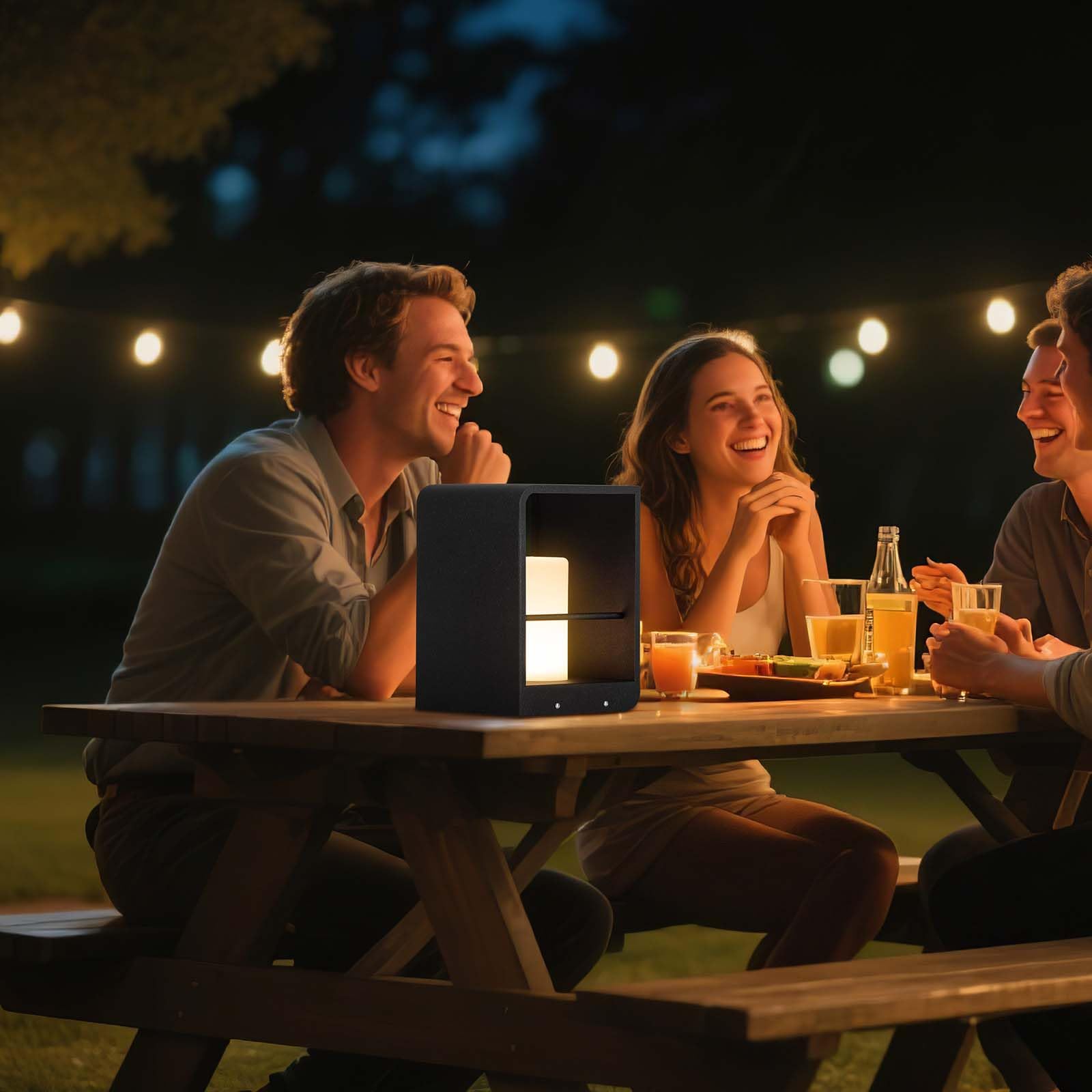 Linkmoon Solar Lanterns Outdoor Waterproof, Patio Lights with 3000K LED, Outdoor Lights Solar Powered with Remote Control, Floor