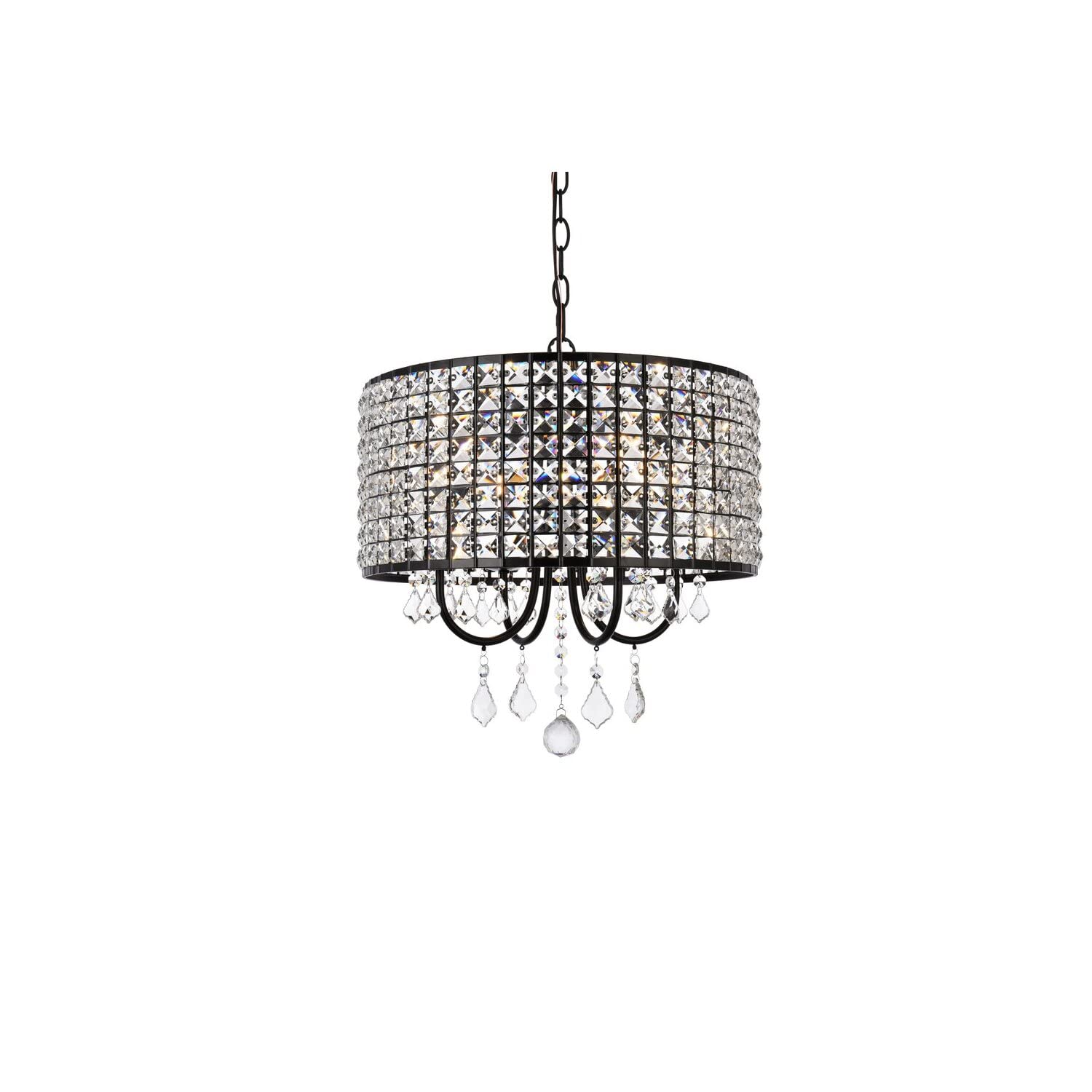 Living District Elise 4-Light Transitional Metal Pendant in Black