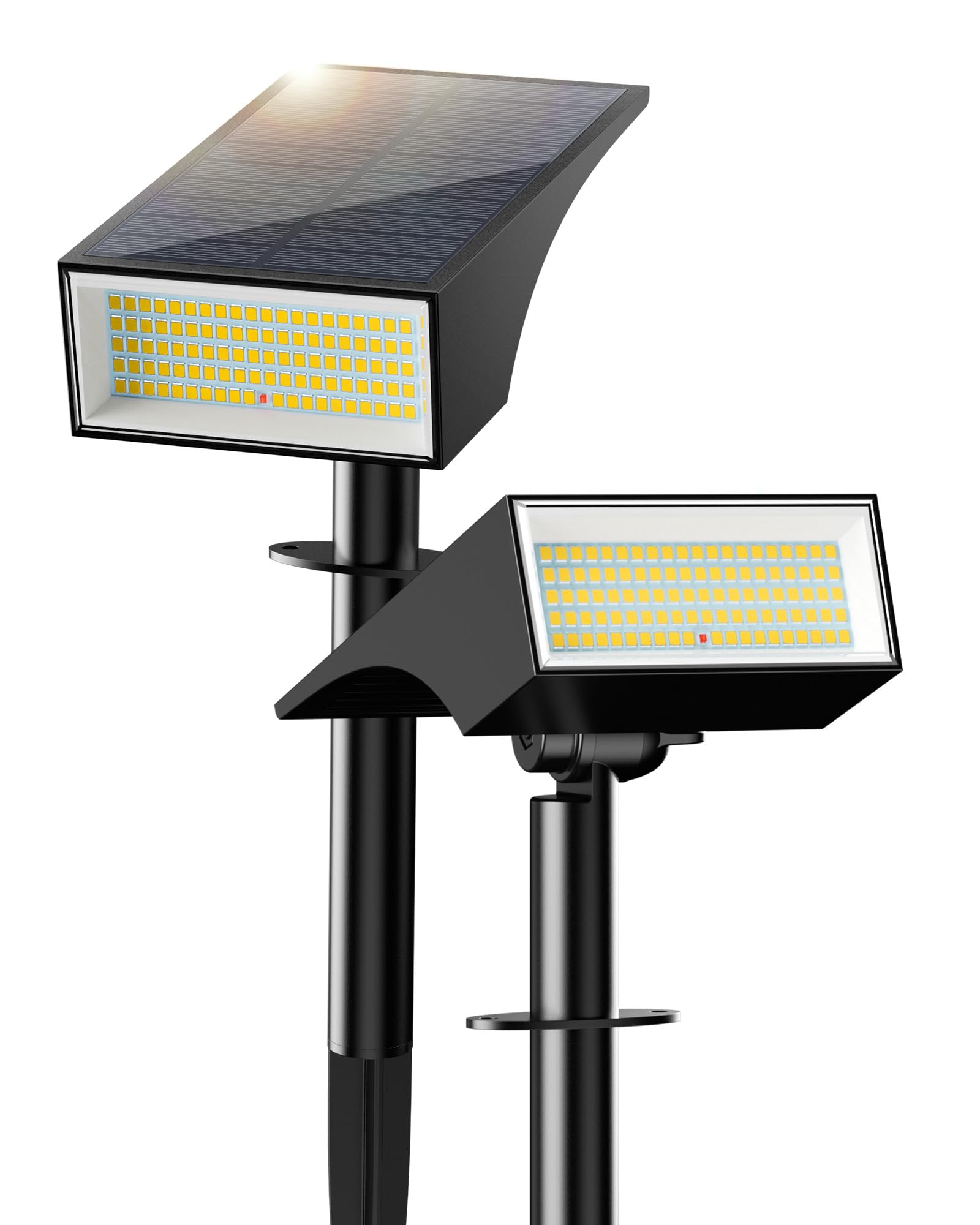 Koicaxy Solar Spot Lights Outdoor 2 Pack, 100 LEDs 4 Lighting Modes Landscape Spotlight Waterproof IP65 for Yard, Garden, Pathwa