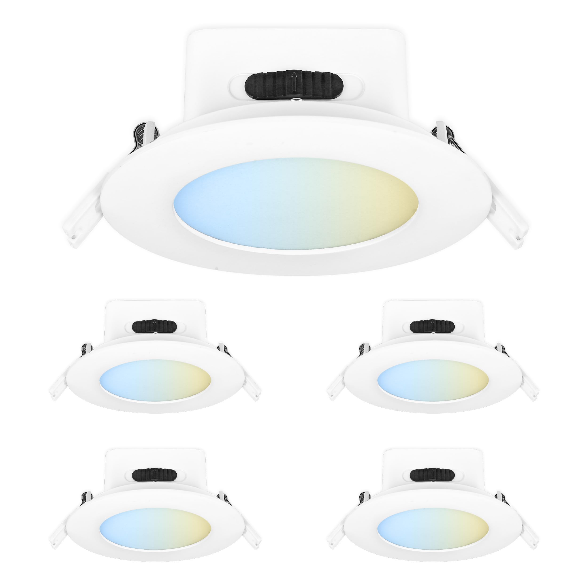 Feit Electric 4'' LED Canless Recessed Downlights with Integrated Jbox, 50W Equivalent, Dimmable,5CCT Selectable White, 90 CRI, 