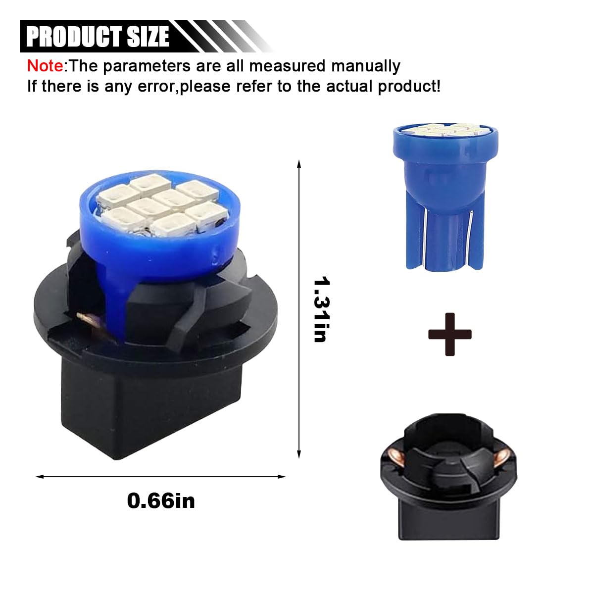 JOYCOURT Dash Instrument Light Bulbs, 10PCS T10 194 168, Blue, Plastic, Twist Lock Socket for Car Interior Replacement