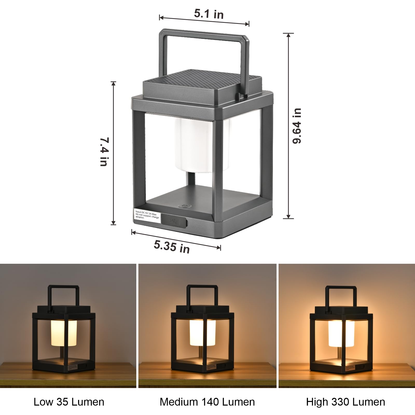 Solar Lantern Outdoor Table Lamp: Portable Waterproof Led Light - Hanging Rechargeable Lights For Patio Camping