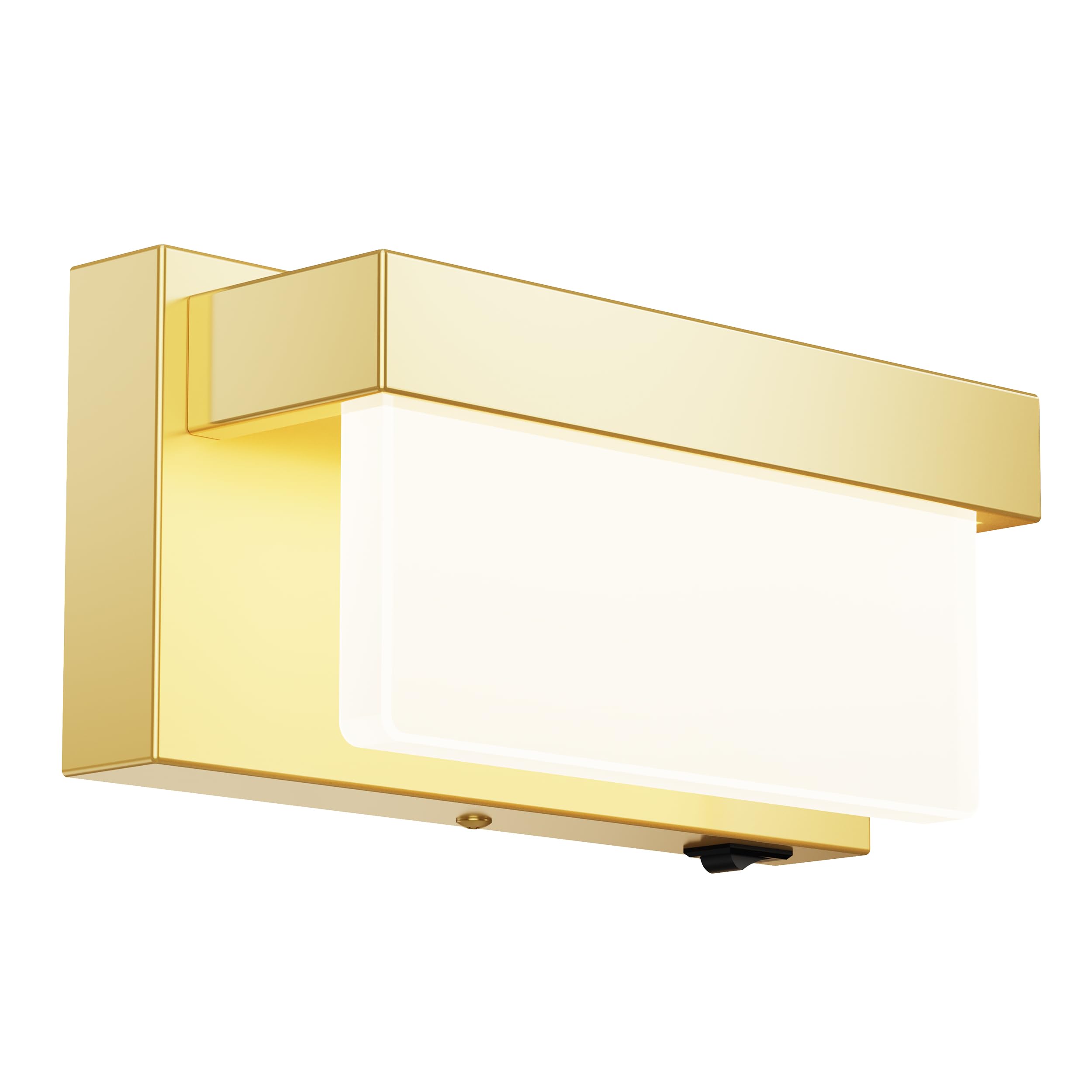 LIGHTINN Wall Sconce Gold Wall Light with On/Off Switch 8 inch LED Wall Lamp Acrylic Lampshade 4000K Sconce Wall Lighting