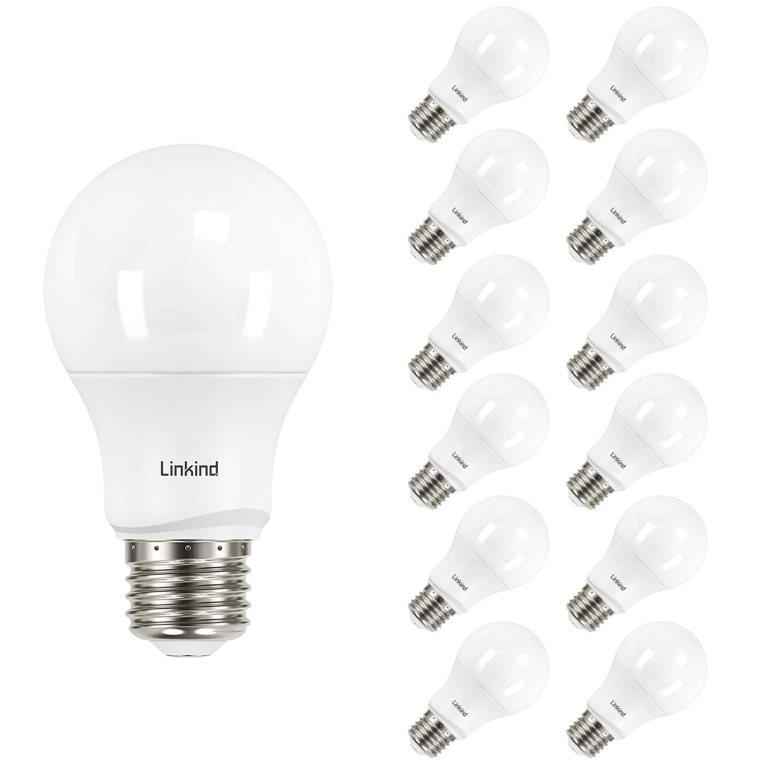 Linkind Dimmable A19 Led Light Bulbs, 60 Watt Equivalent, E26 Base, 2700K Soft White, 9.5W 800 Lumens 120V, Ul Listed Fcc Certif