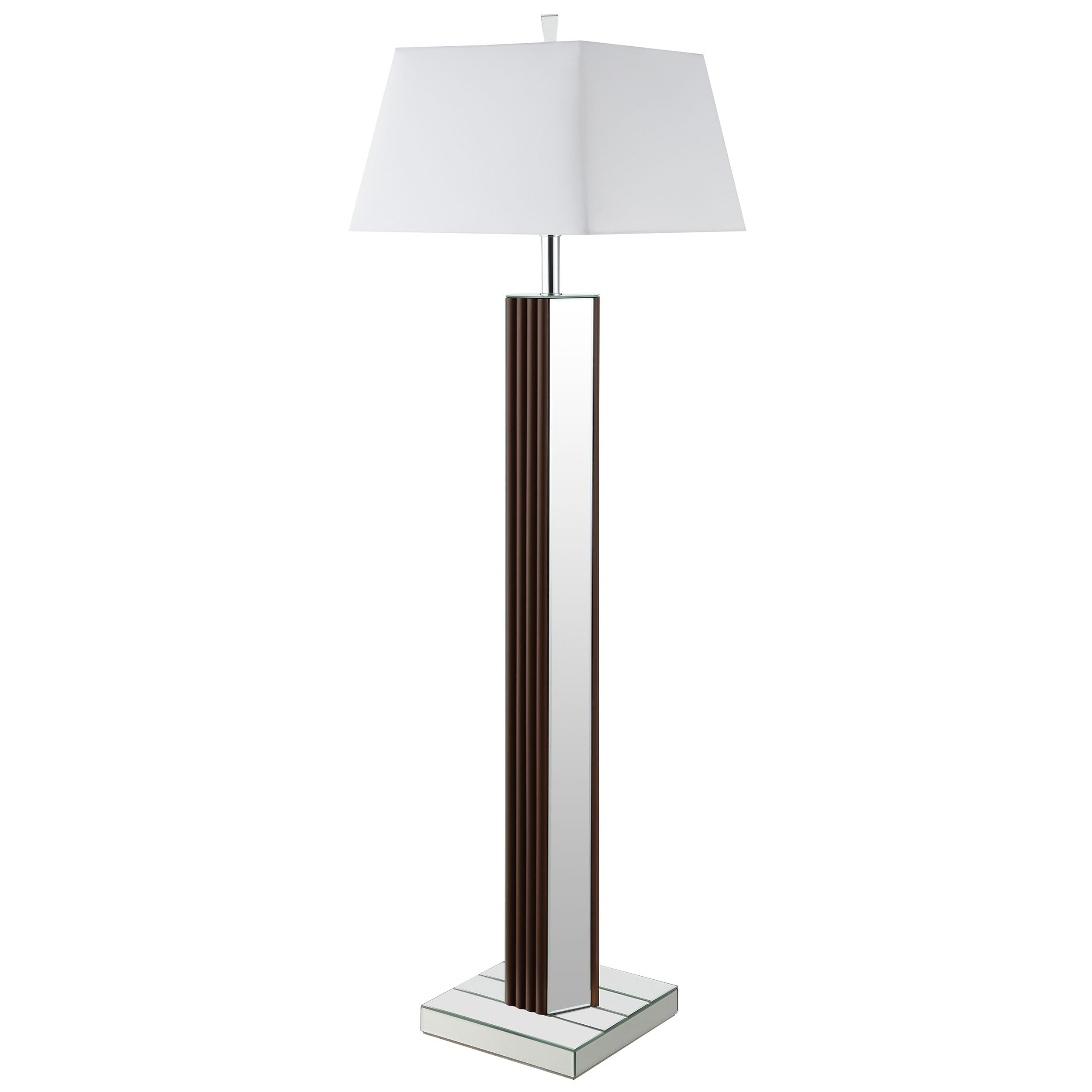 Coaster Home Furnishings Elena 67-Inch Square Tapered Mirrored Floor Lamp Brown