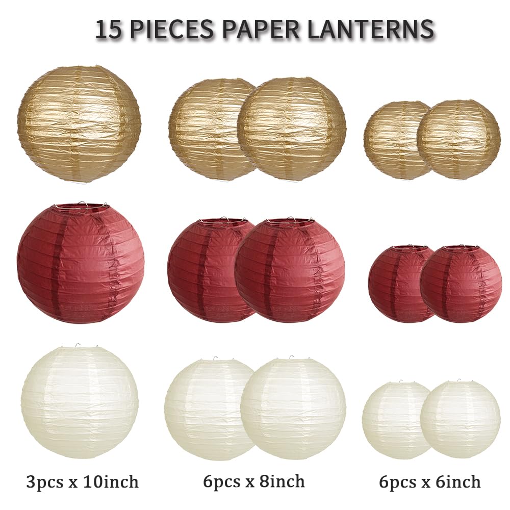 Zilue Paper Lanterns Party Decorations, Round Hanging Paper Lanterns Decorations For Graduation Bachelorette Wedding Birthday Pa