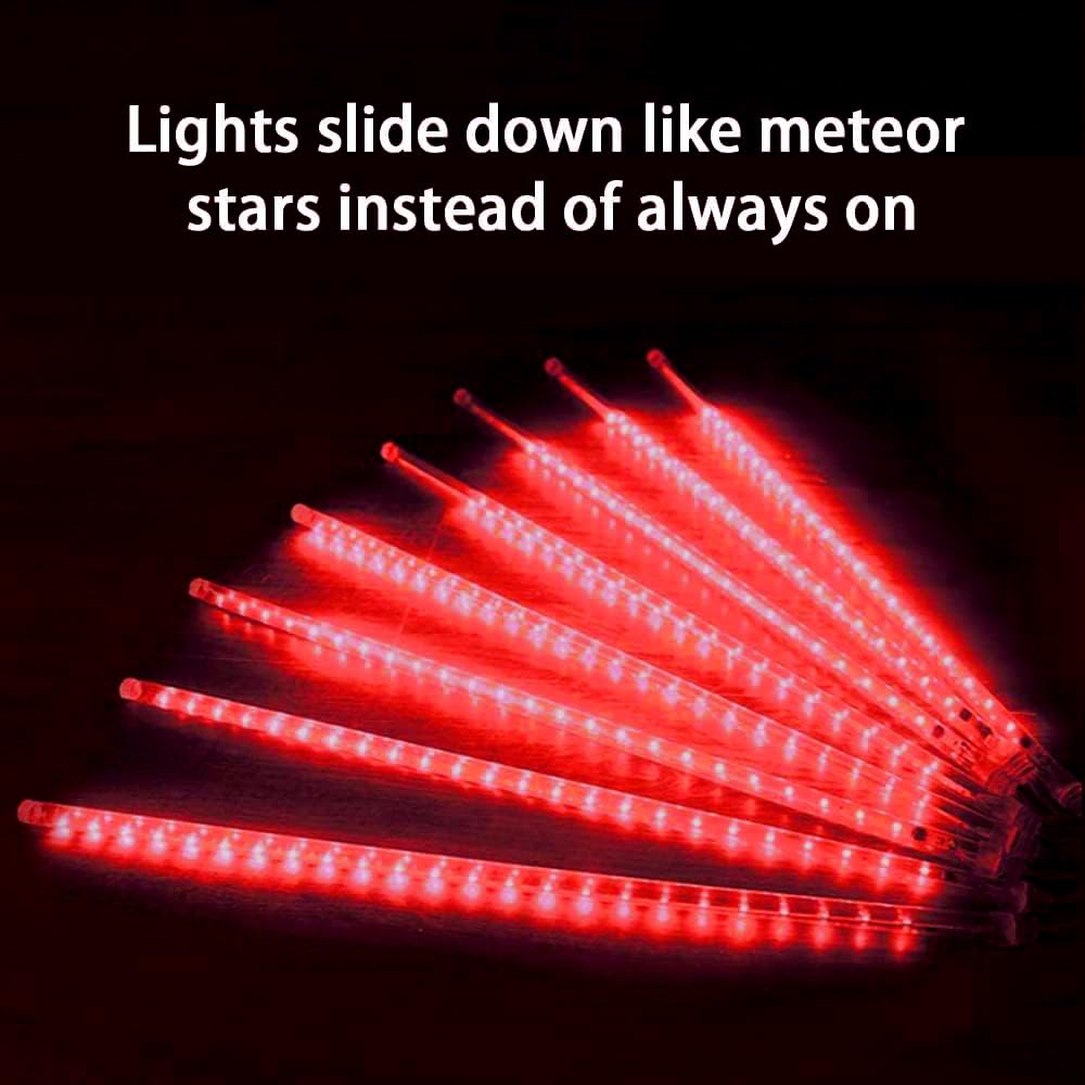 Roytong Meteor Shower Lights, 20 Inch 10 Tube 540 Led Multicolor Christmas Lights, Rain Falling Raindrop Lights For Outdoor Xmas