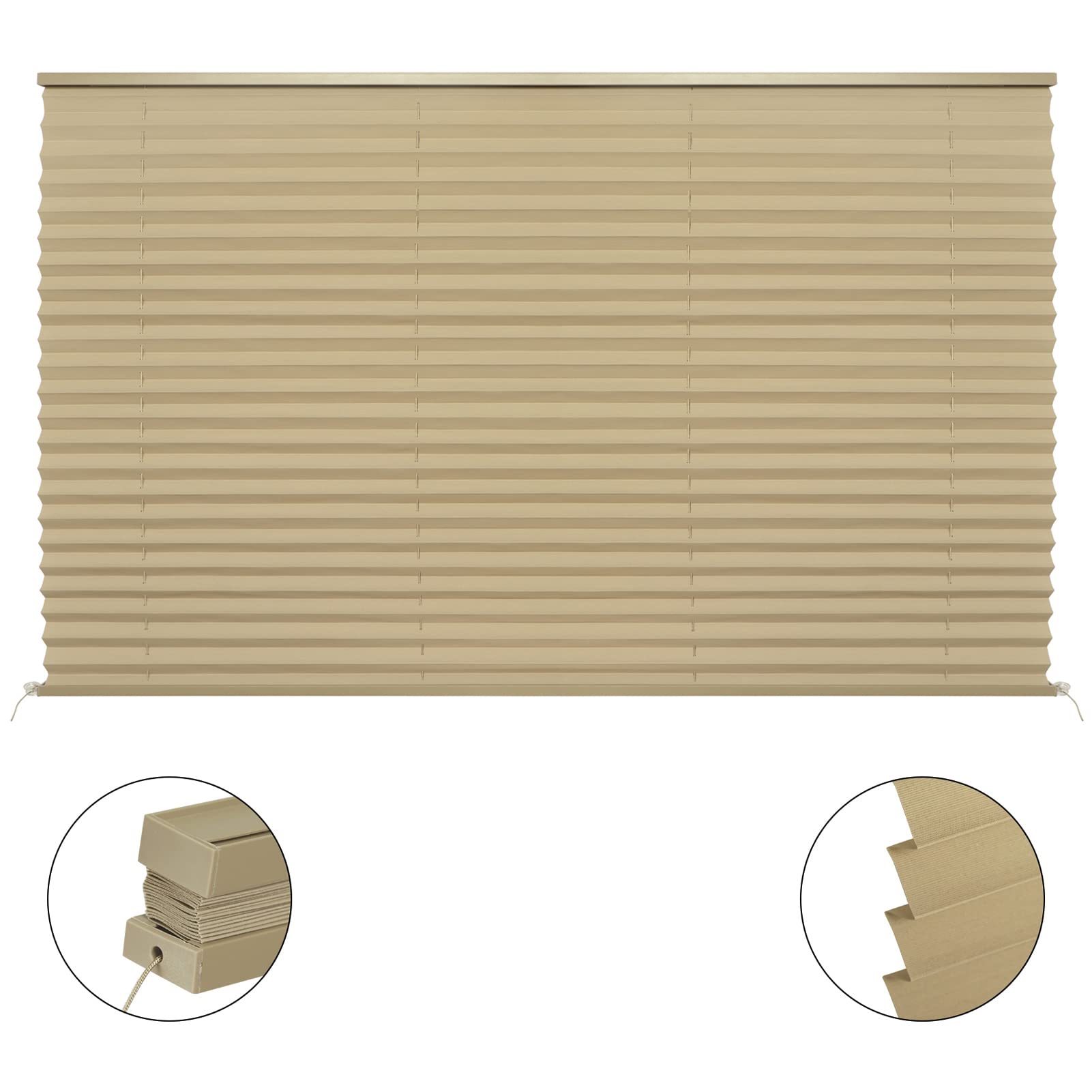 Novino Rv Blinds Pleated Shades,Camper Window Blinds,Rv Window Shade For Camper Travel Trailers Motorhome Motor Coach-50 W X 32'