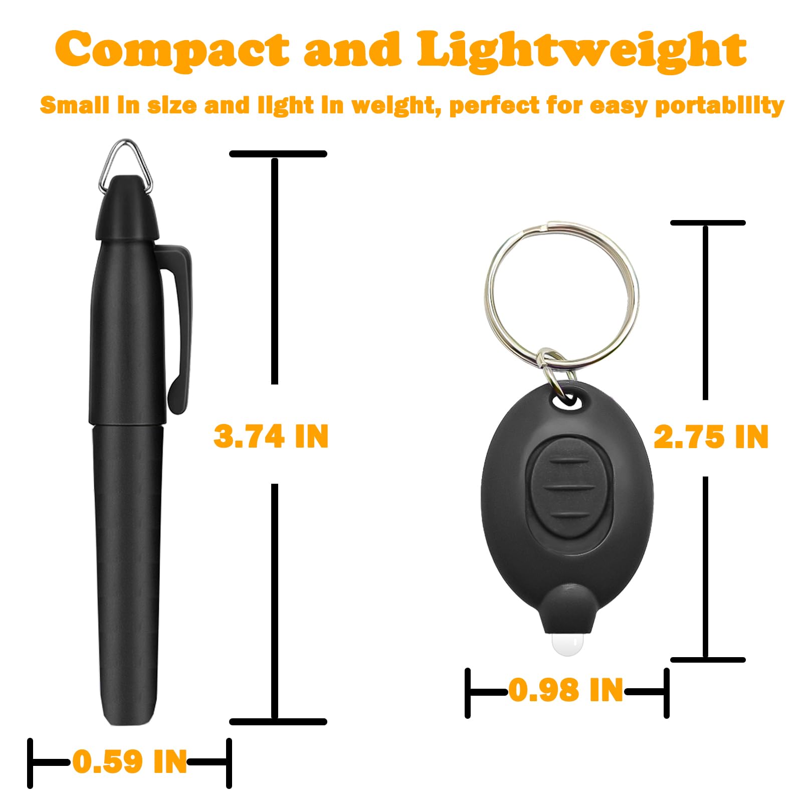 Klumuke Badge Lights For Nurses Set, Mini Led Keychain Flashlights & Permanent Marker Pens, Nurse Light Set 12 Lumen, Badge Reel