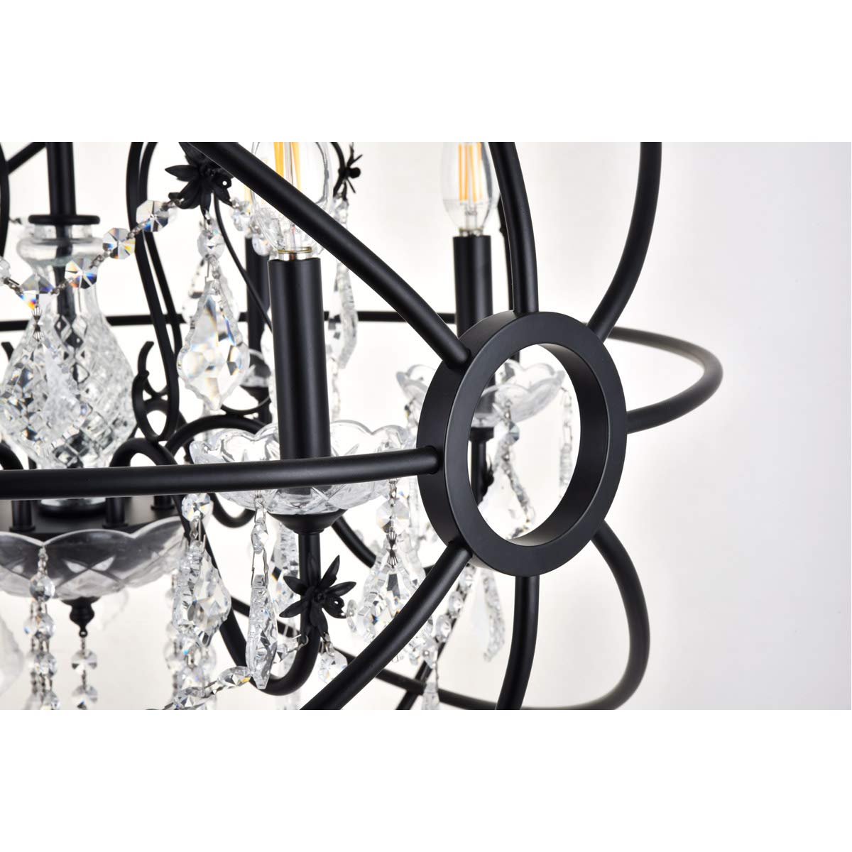 Living District Cordelia 6-Light Transitional Metal Pendant in Black