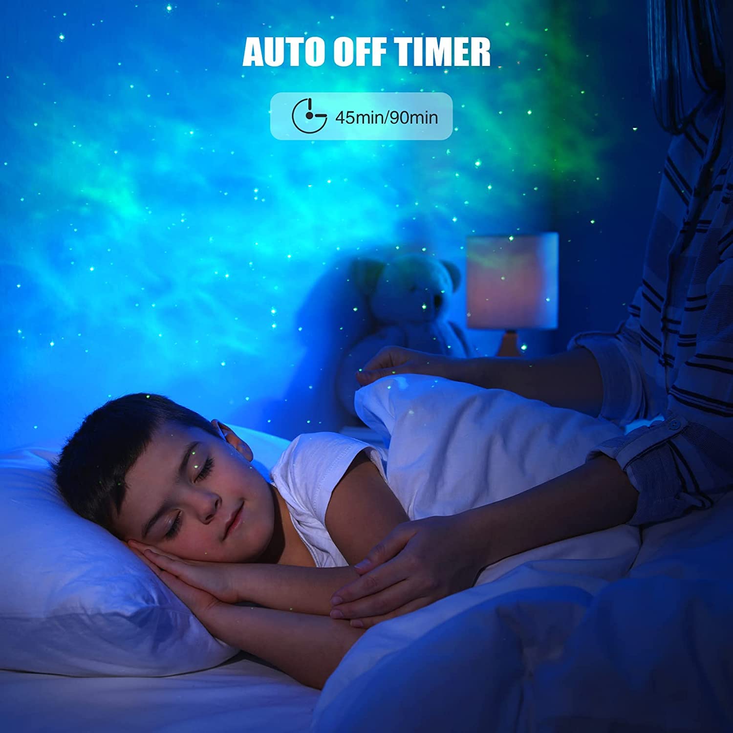 SFOUR Star Projector LED Lamp - Galaxy Night Light, Astronaut Design, Black Gold, Remote & Timer, Ideal for Kids & Adults, Model A-S-123