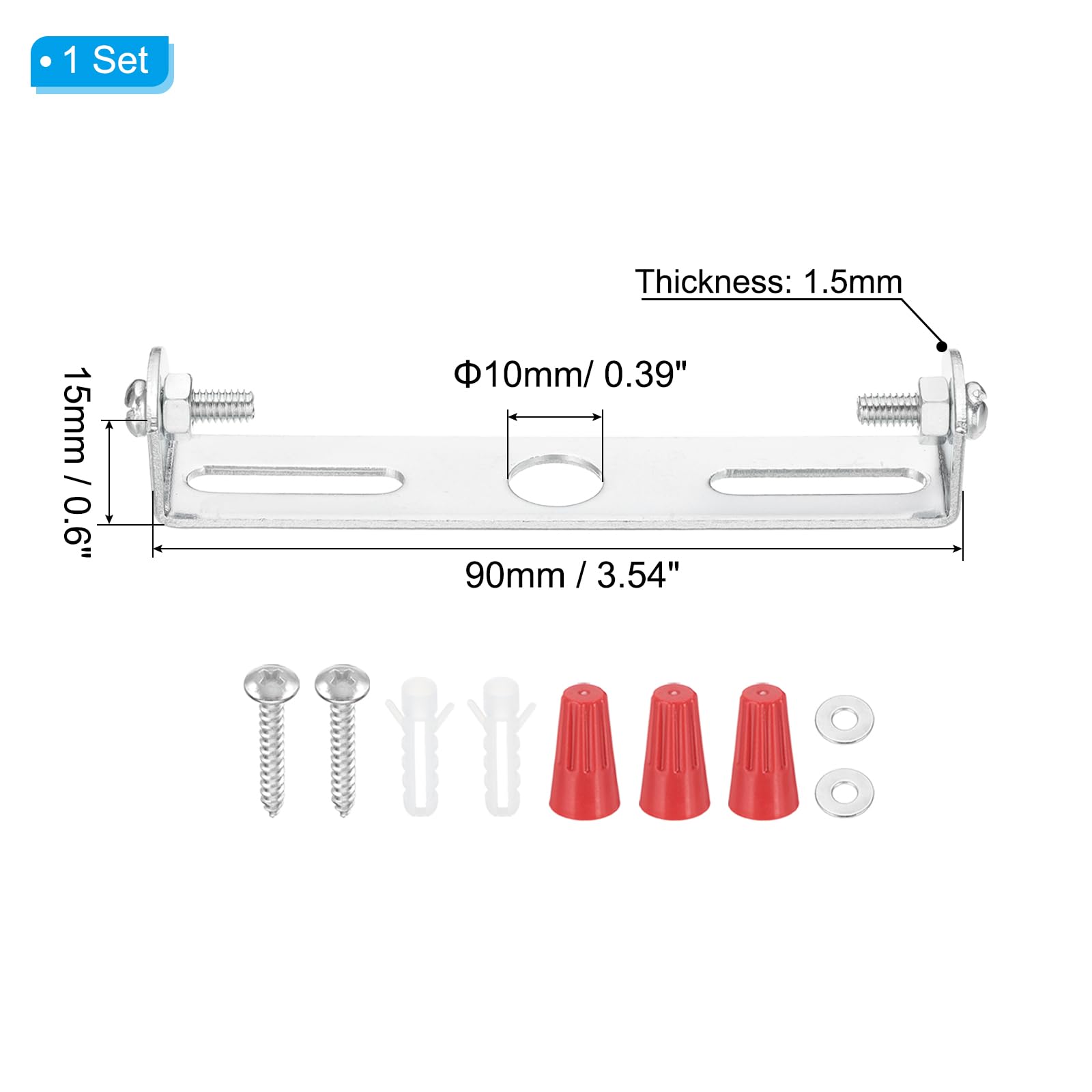 Patikil 90Mm (3.5'') Universal Light Fixture Mounting Bracket Kit, 2 Set Light Crossbar Ceiling Light Plate With Screw For Wall