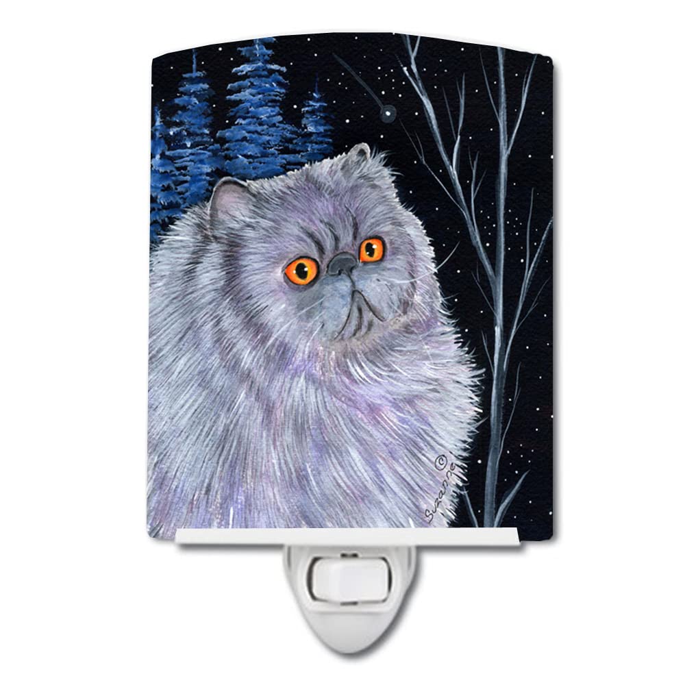 Carolines Treasures Night Light, Starry Cat-Persian, Ceramic, 6x4, Multicolor, Model SS8402CNL