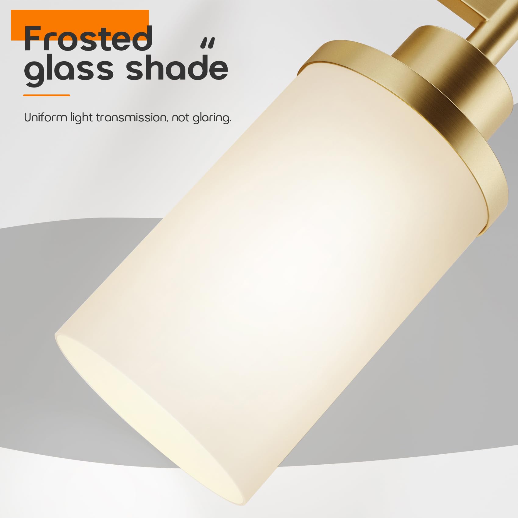 AONEON Vanity Lighting Fixture - Brushed Gold Wall Lamp, 1-Light, White Frosted Glass, Model T001GD-L1 for Bathroom, Bedroom, Living Room