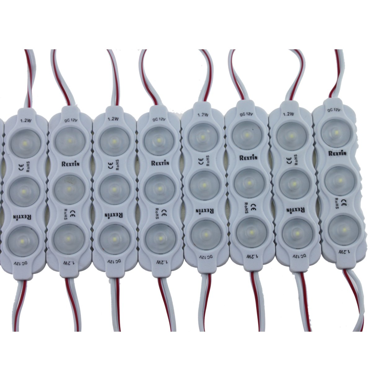 REXTiN 2835 LED Module, 200pcs, 120-150LM, Waterproof Decorative Light, White, Model REX2835WHITE