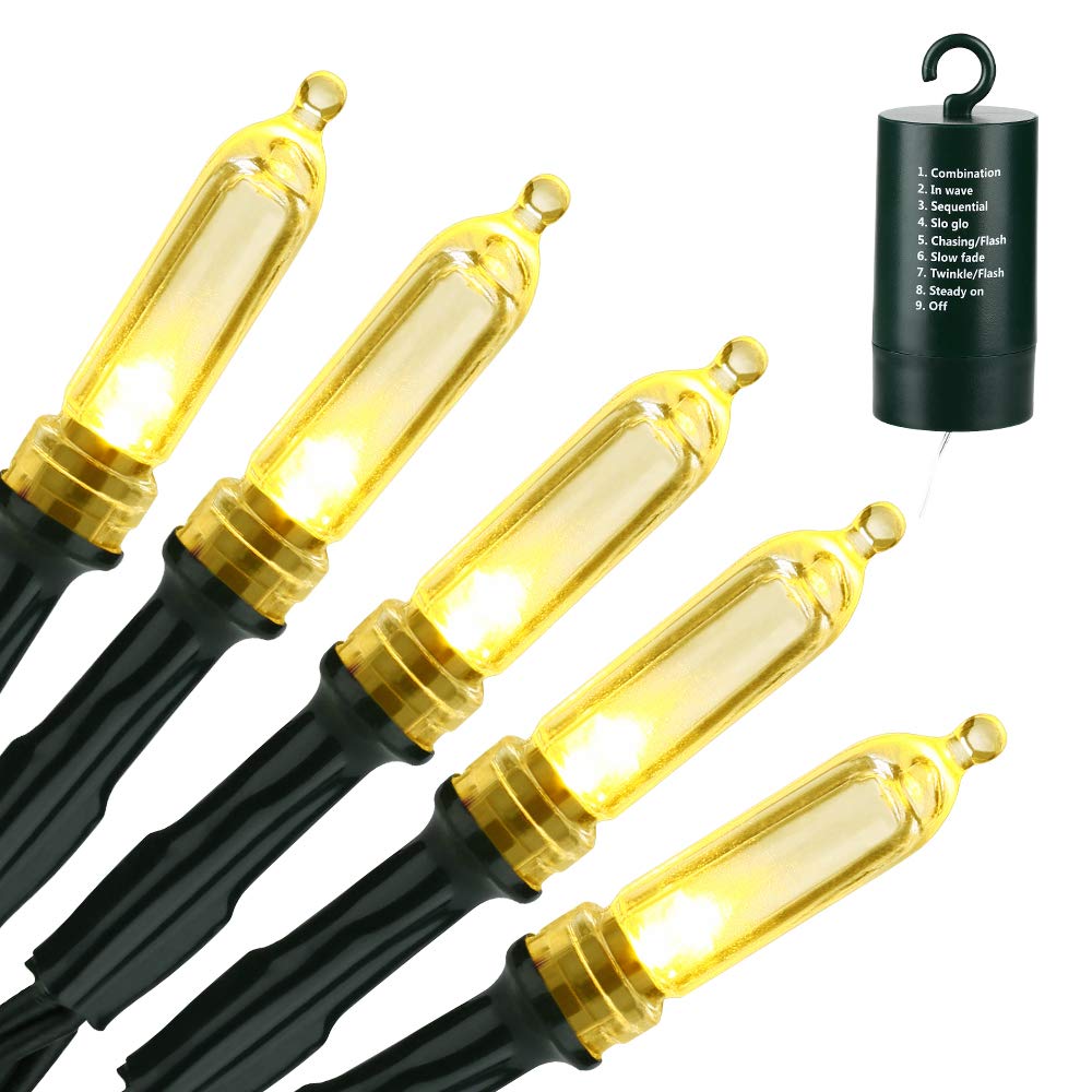 LYHOPE Battery Christmas Lights, 33ft 100 LED Christmas Lights Waterproof 8 Modes Battery Operated String Lights for Outdoor & I