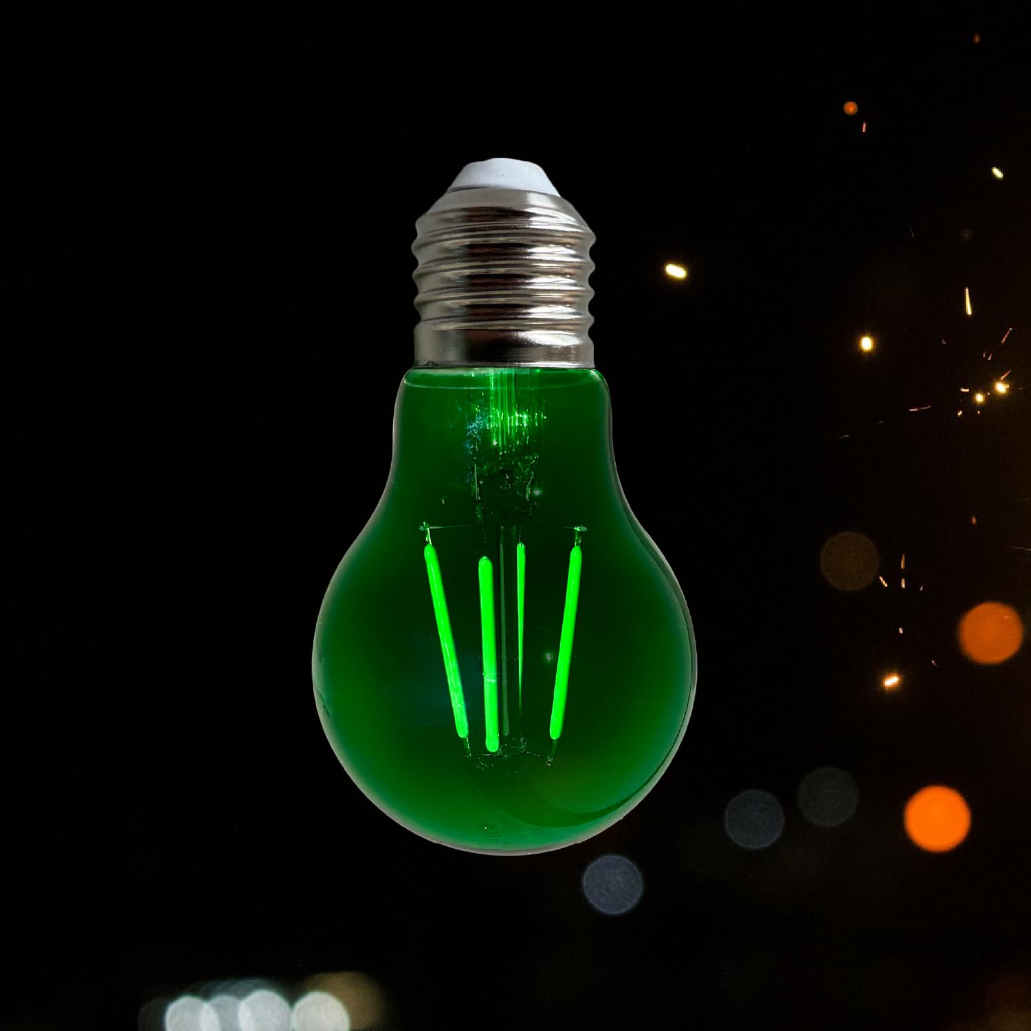 Whfialux A19 Edison Led Green Filament Light Bulbs, 4W, Colored Glass, E26 Base, Indoor/Outdoor, Porch, Decoration, Party, Holid