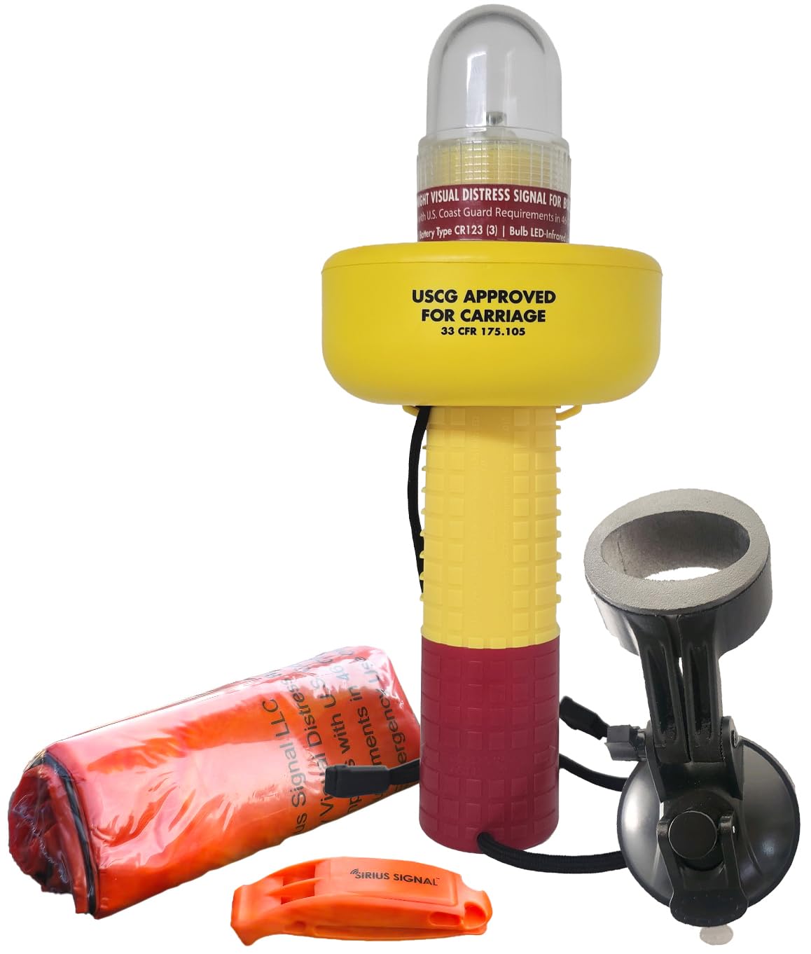 Sirius Signal A-1001 SOS LED 3-in-1 Distress Signal with Mini Solo Beacon - White & Infrared, USCG Approved, Includes Display Mo