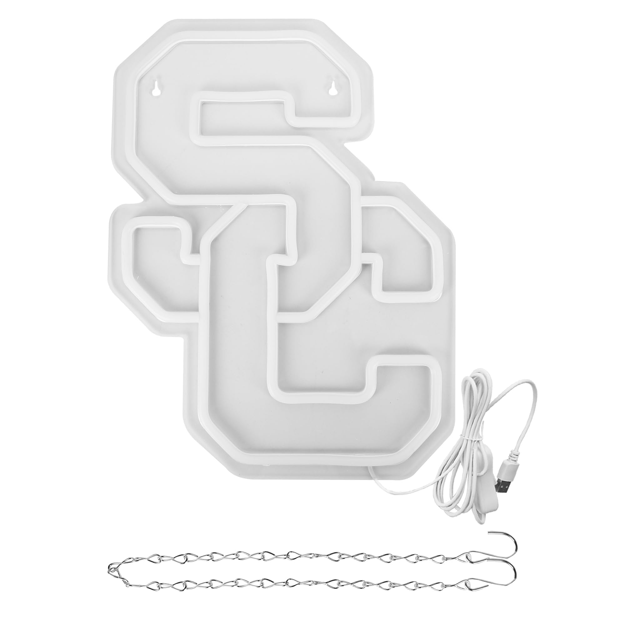 FTMGGDG University Neon Sign, Football Team Logo LED, 13.77x10.23in, Acrylic, Southern California-Red, Model FMXD100