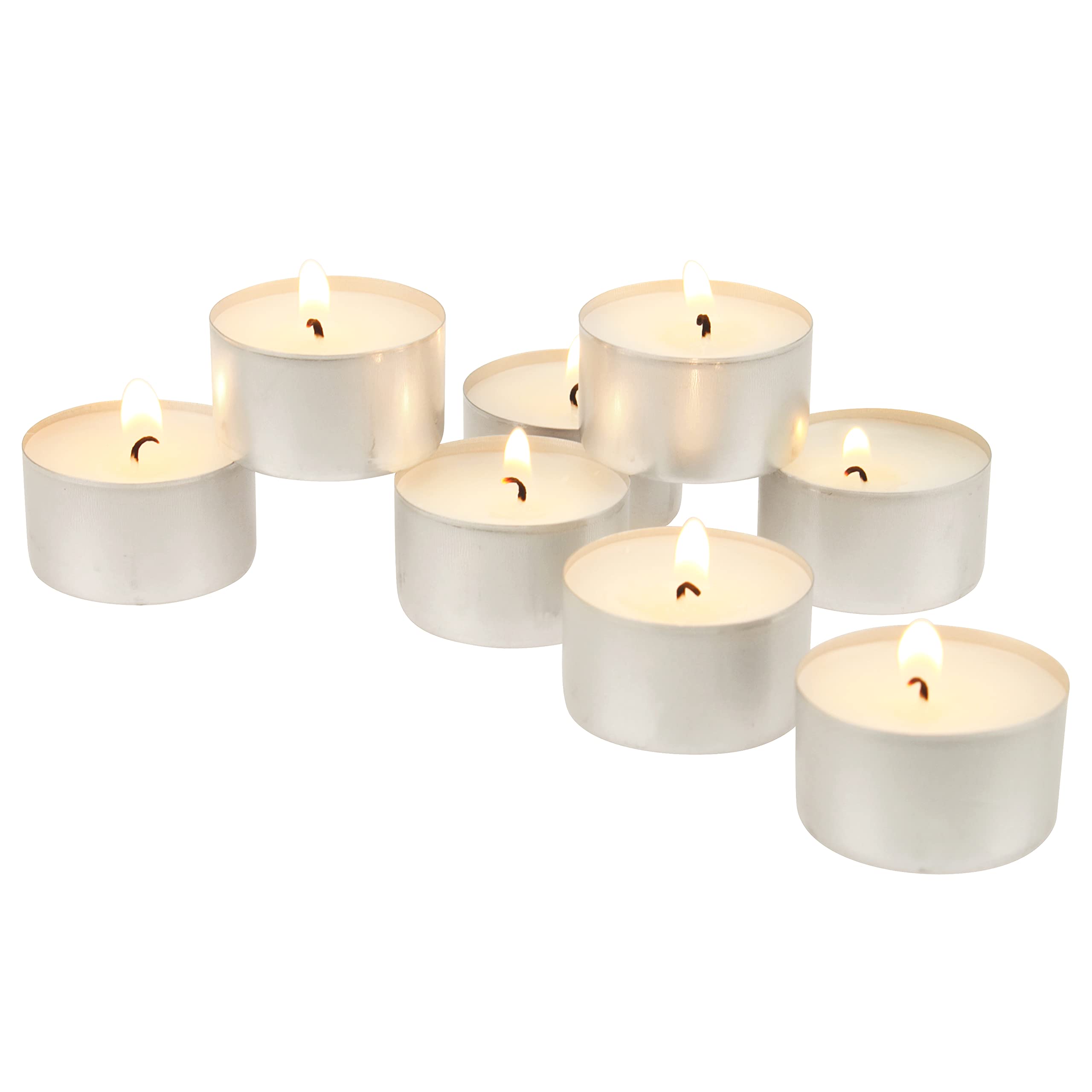 Stonebriar White Unscented Smokeless Long Burning Tea Light Candles With 8 Hour Burn Time, 200 Count
