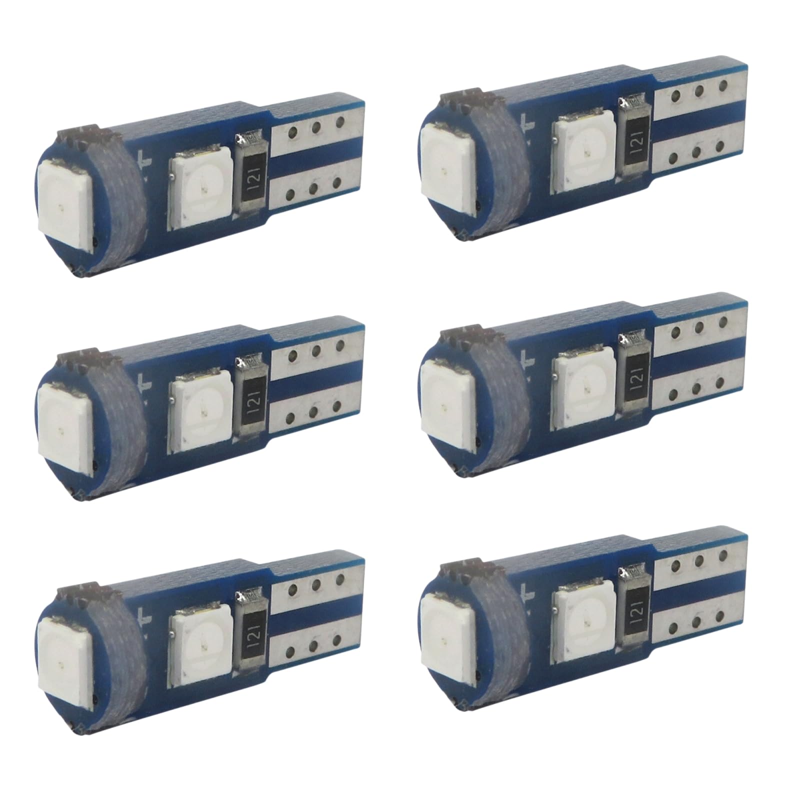 Wljh 6 Pack Super Bright 3030-3Smd T5 Canbus Error Free Red Instrument Cluster Panel Dash Light,Plug And Play