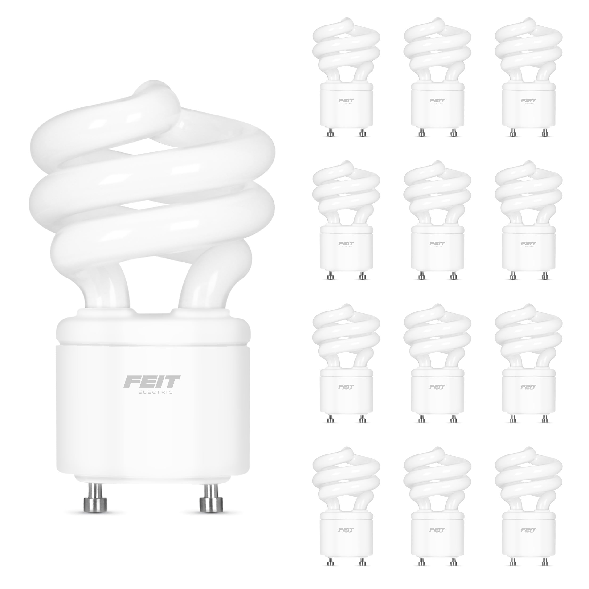 Feit Electric 60W Equivalent Cfl Twist Light Bulb On Gu24 Base, Non-Dimmable, 900 Lumens, 10K Life Hours, 4100K Cool White, 12 P