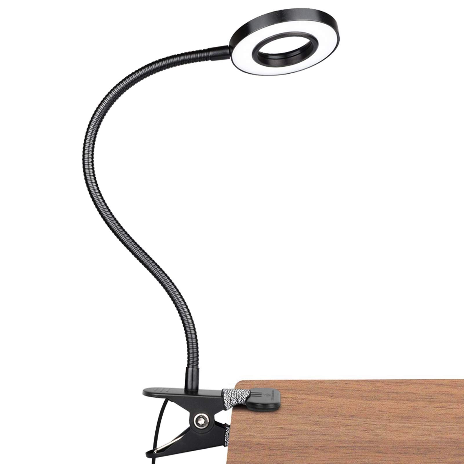 GLORIOUS-LITE 36 LED Clip on Light, 4 Modes, 360° Gooseneck, Metal, Black, Model AS-0108