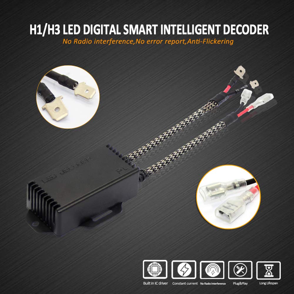 D-Lumina H1 H3 Anti Flicker LED Canbus Decoder, Resistor Decoders Error Free, Computer Warning Canceller Capacitors Wiring Harne