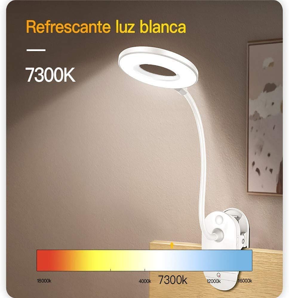 Frog Department Store Clip on Lamp, USB Rechargeable, 3 Brightness Levels, Green/Red, Model YG-T102, Battery Powered Reading Light